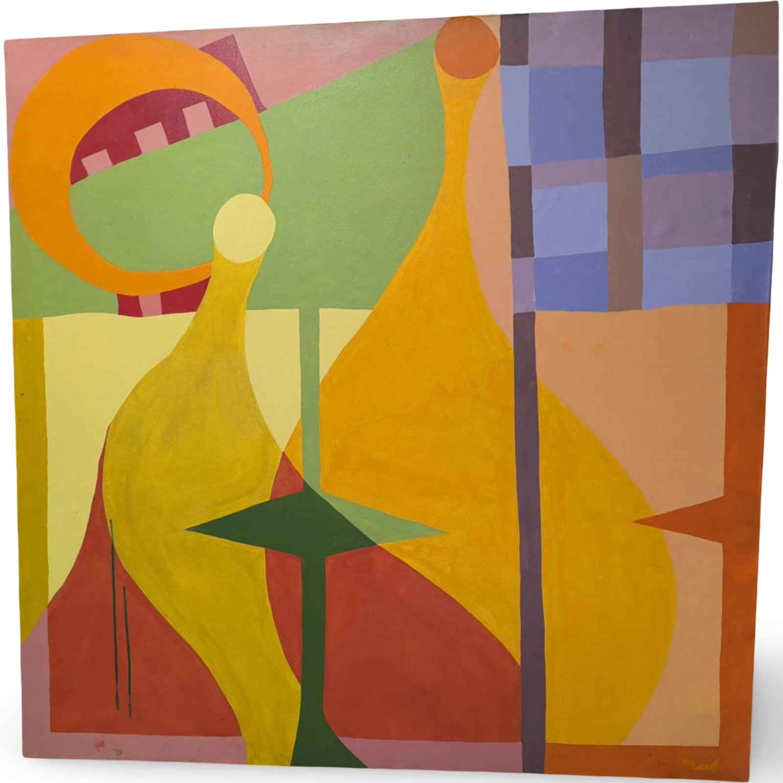 Abstract Painting Signed by Artist â€˜Mark,â€™ 48 x 48 Inches (1 of 4)