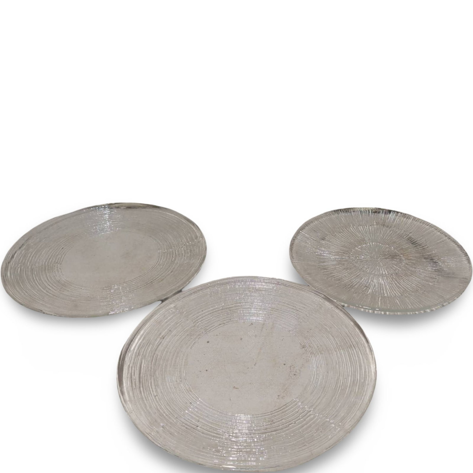 3 Dansk Textured Glass Platters, Largest 16 Inches in Diameter (1 of 4)