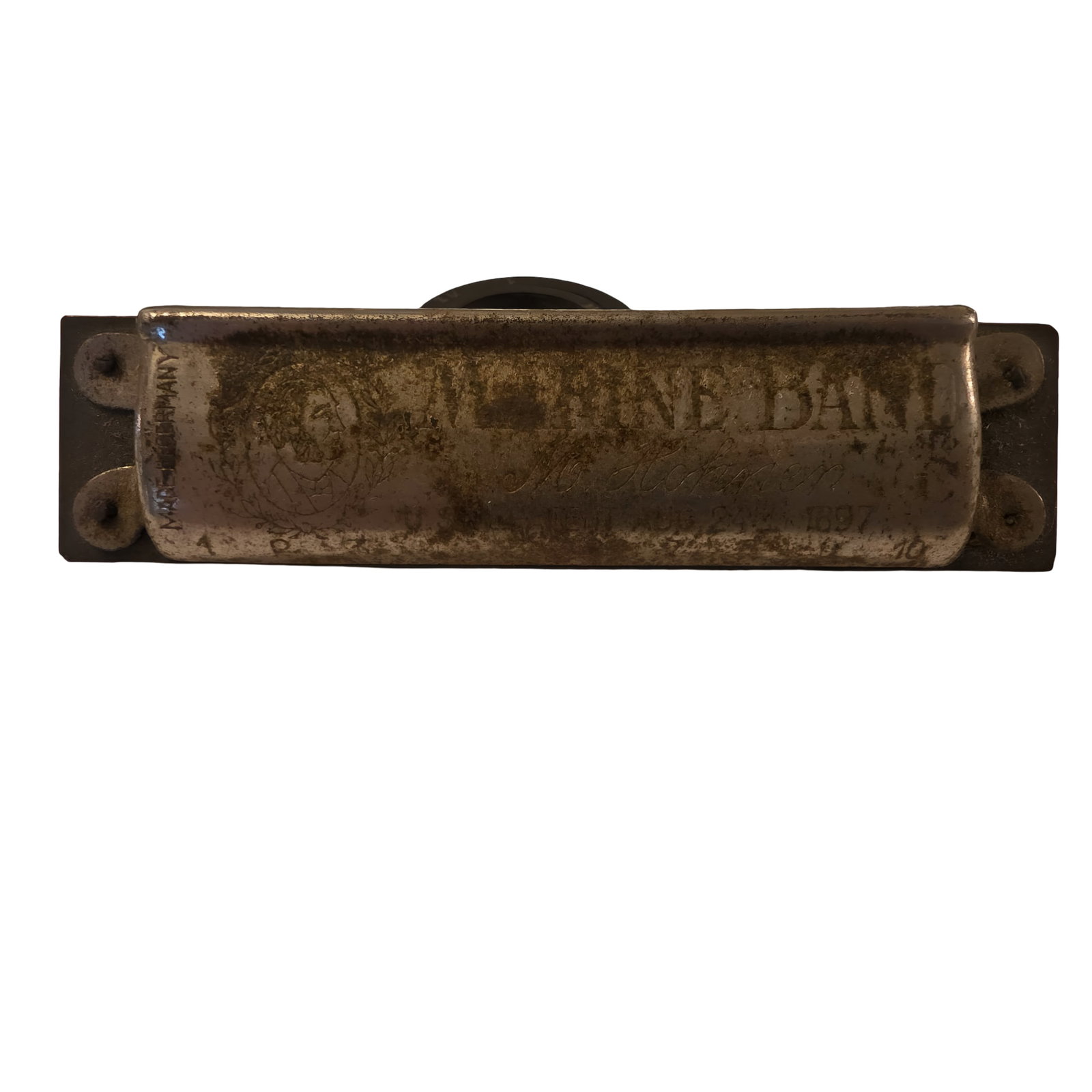 Vintage Metal Door Pull with Mounting Plate (1 of 2)