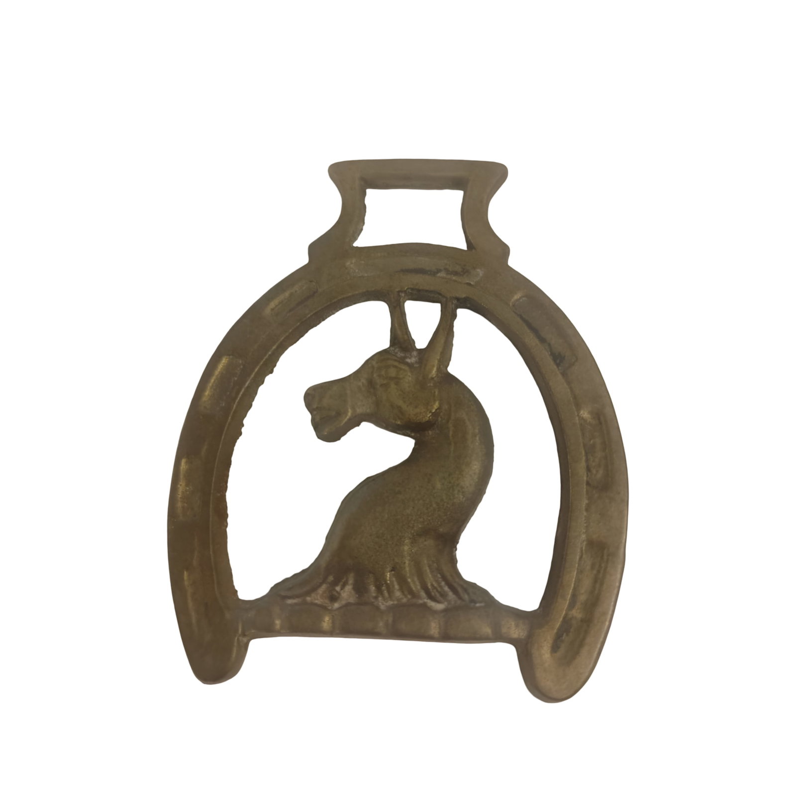Vintage Brass Horse Harness Medallion with Horsehead Design (1 of 3)