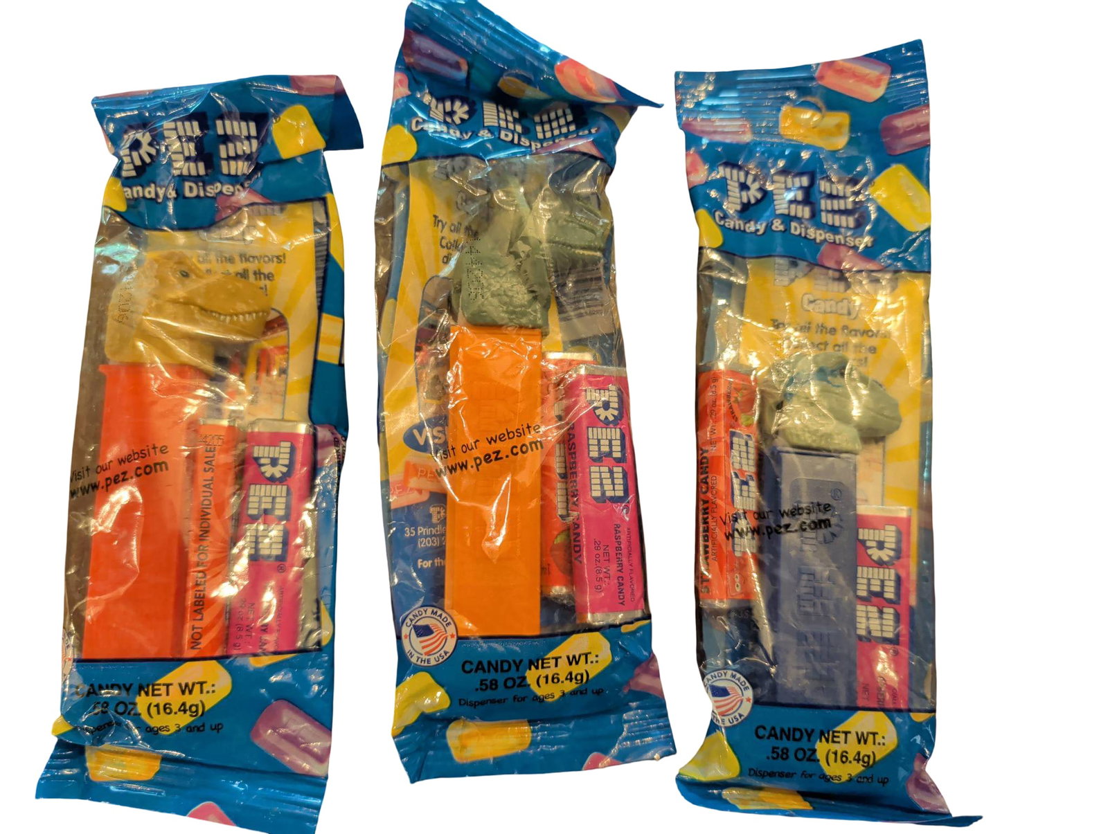 3 PEZ Candy Dispensers in Original Packaging (1 of 2)