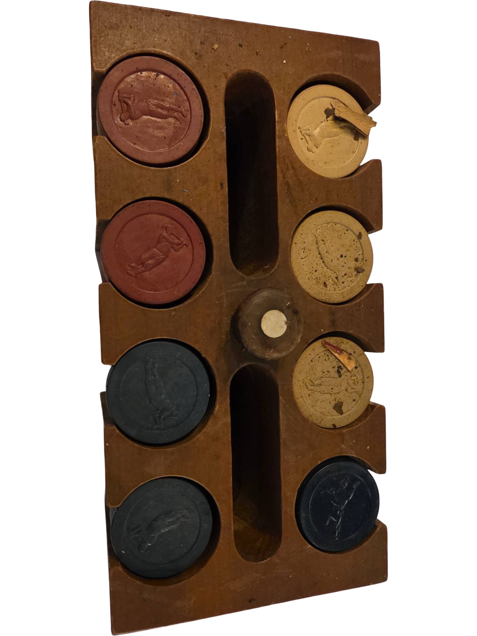 Wooden Poker Chip Holder with Assorted Clay Chips (1 of 3)