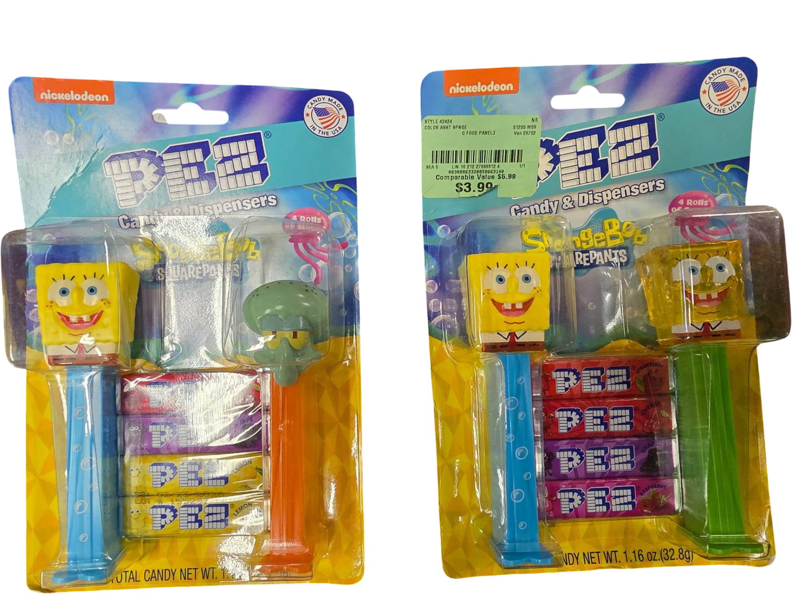 2 SpongeBob SquarePants PEZ Dispenser Sets in Original Packaging (1 of 1)