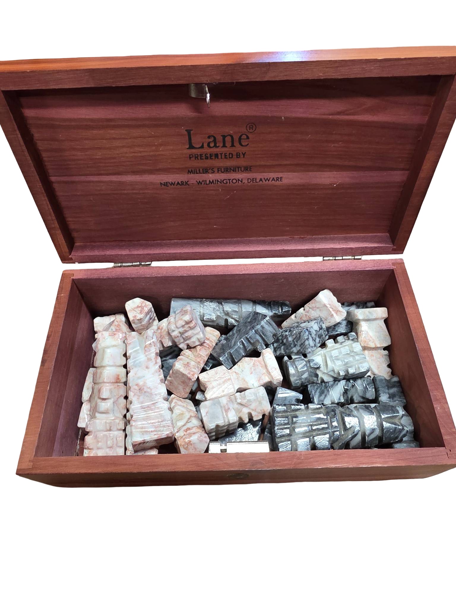 Marble Chess Set with Decorative Wooden Storage Box - 3