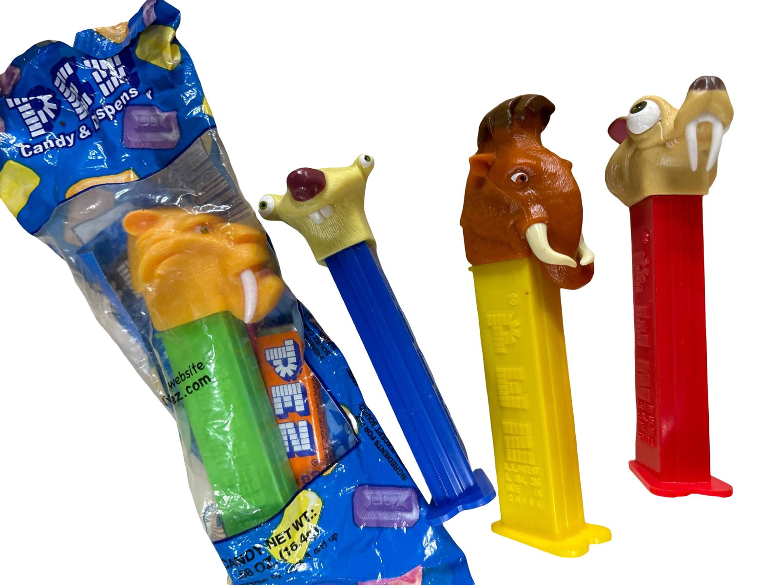 Four PEZ Dispensers with Animal Themes, One in Original Packaging (1 of 1)