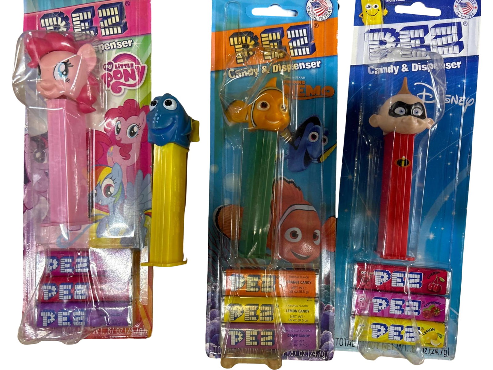 Sealed PEZ Dispensers Featuring My Little Pony and Finding Nemo Characters (1 of 1)