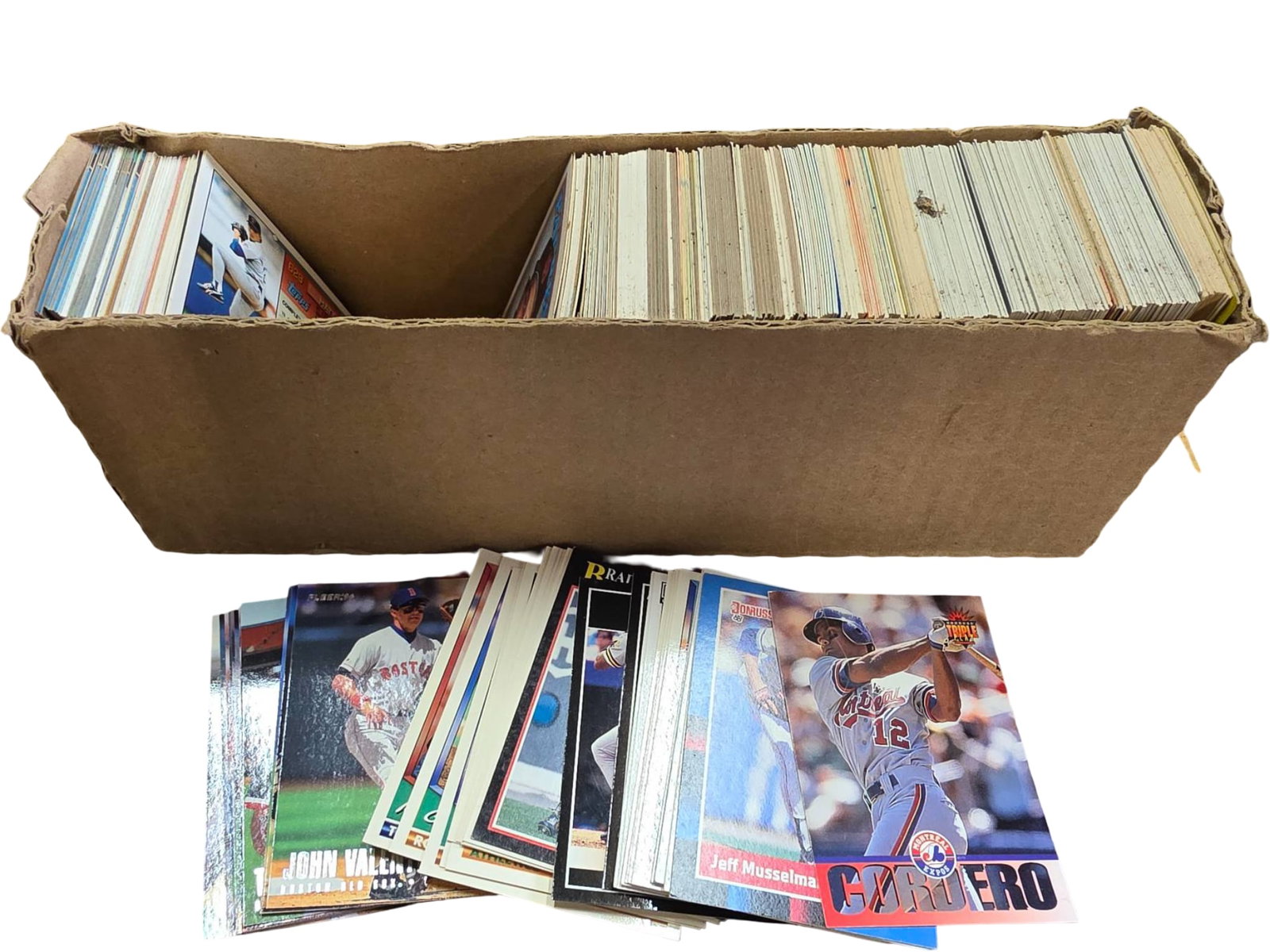 Baseball Trading Cards in Cardboard Box (1 of 1)