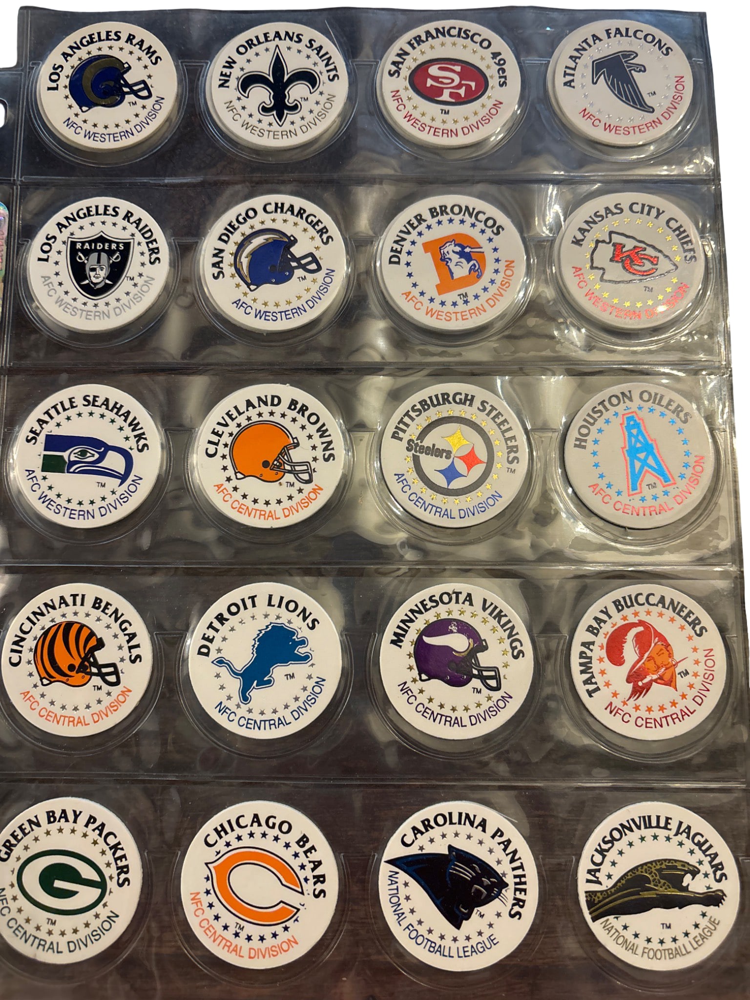 NFL Team-Branded Pogs with Plastic Storage Sheets (1 of 3)