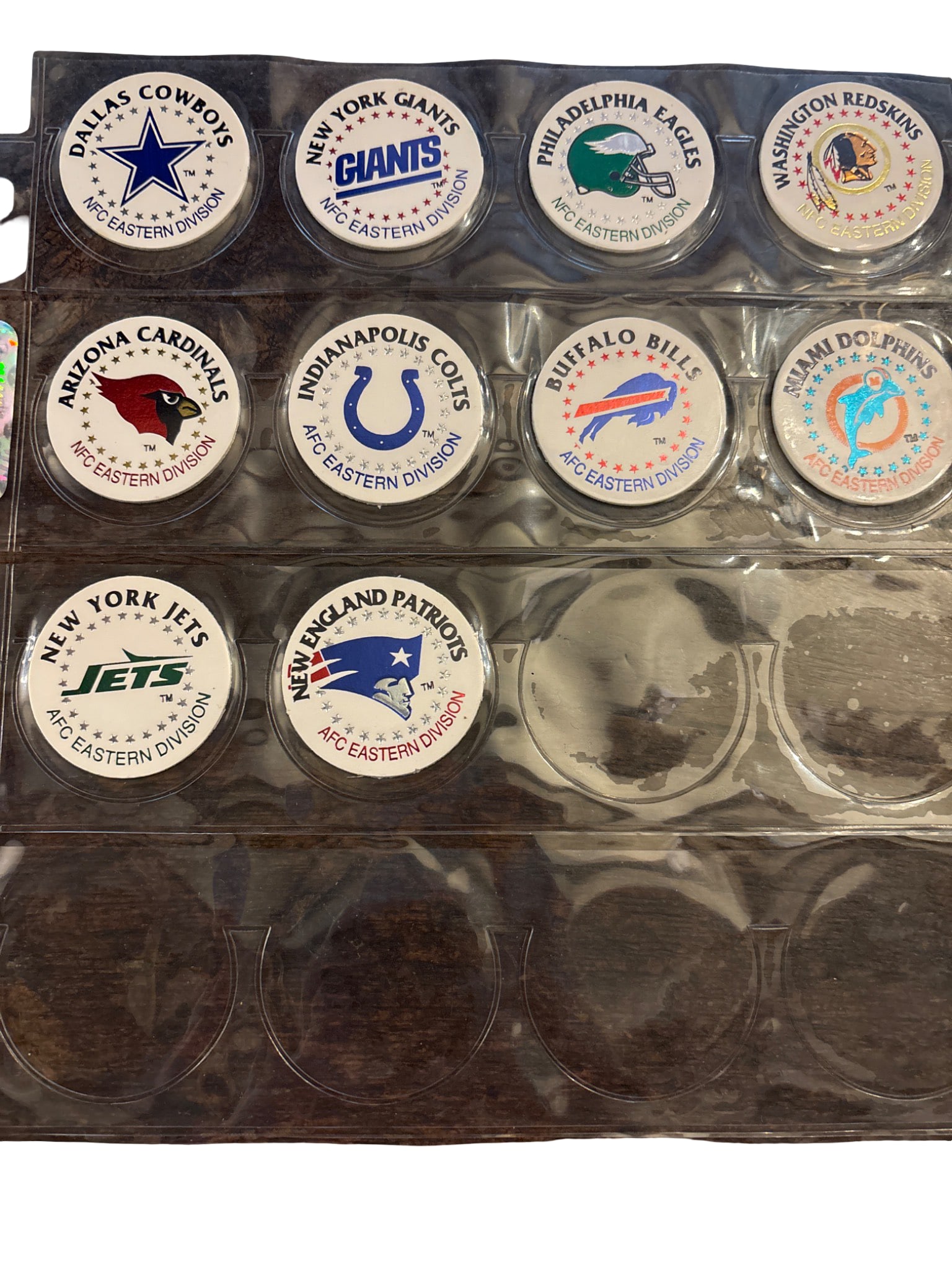 NFL Team-Branded Pogs with Plastic Storage Sheets - 2