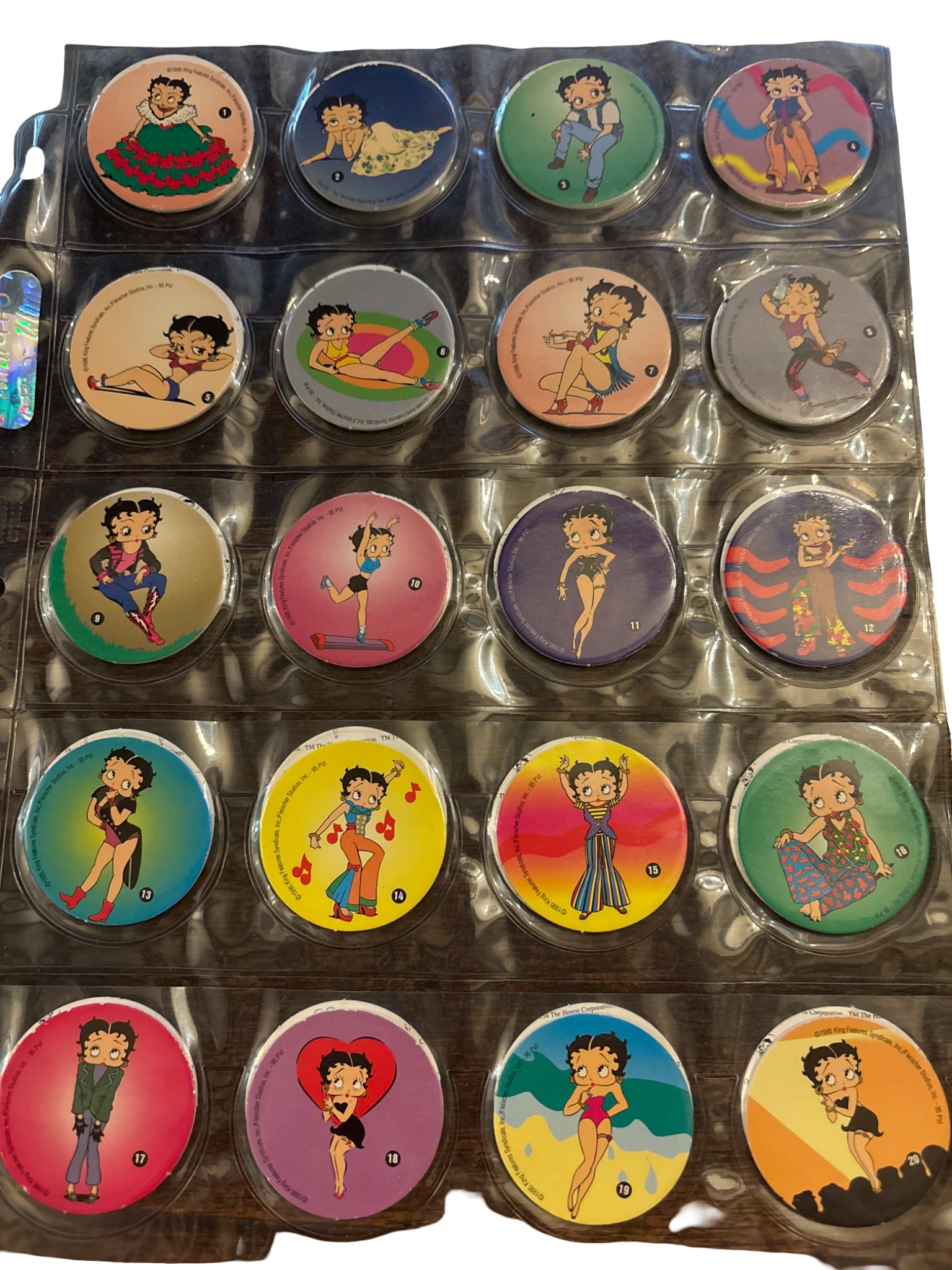50 Betty Boop-Themed Pog Milk Caps in Protective Sleeves (1 of 3)