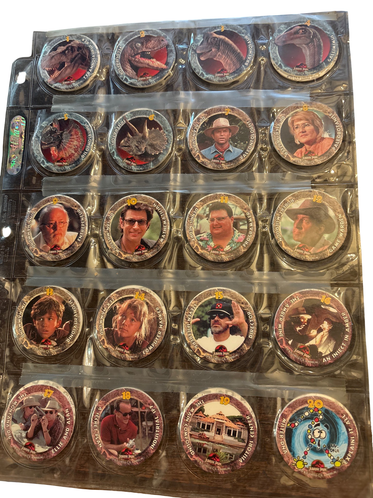Complete Jurassic Park Pogs( milk caps) Set, Numbers 1-54 (1 of 3)