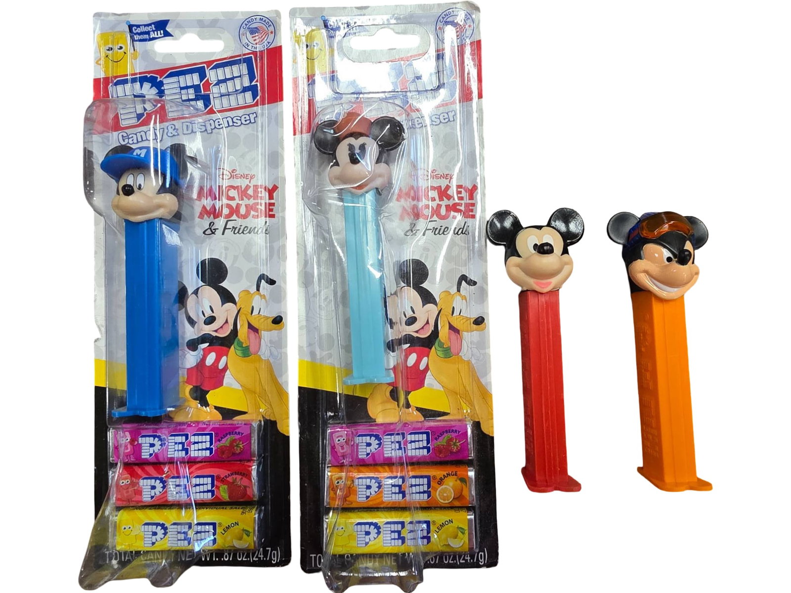 Two Packaged and Two Loose Mickey Mouse PEZ Dispensers (1 of 1)