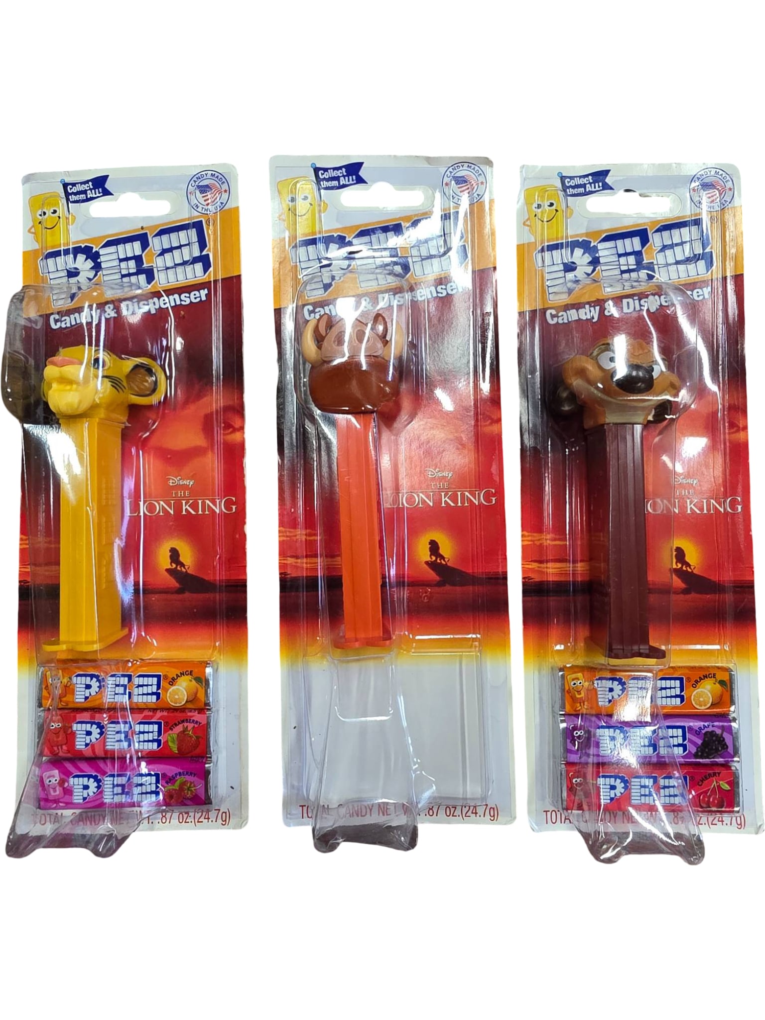 3 Disney ‘The Lion King’ PEZ Candy Dispensers in Original Packaging (1 of 1)
