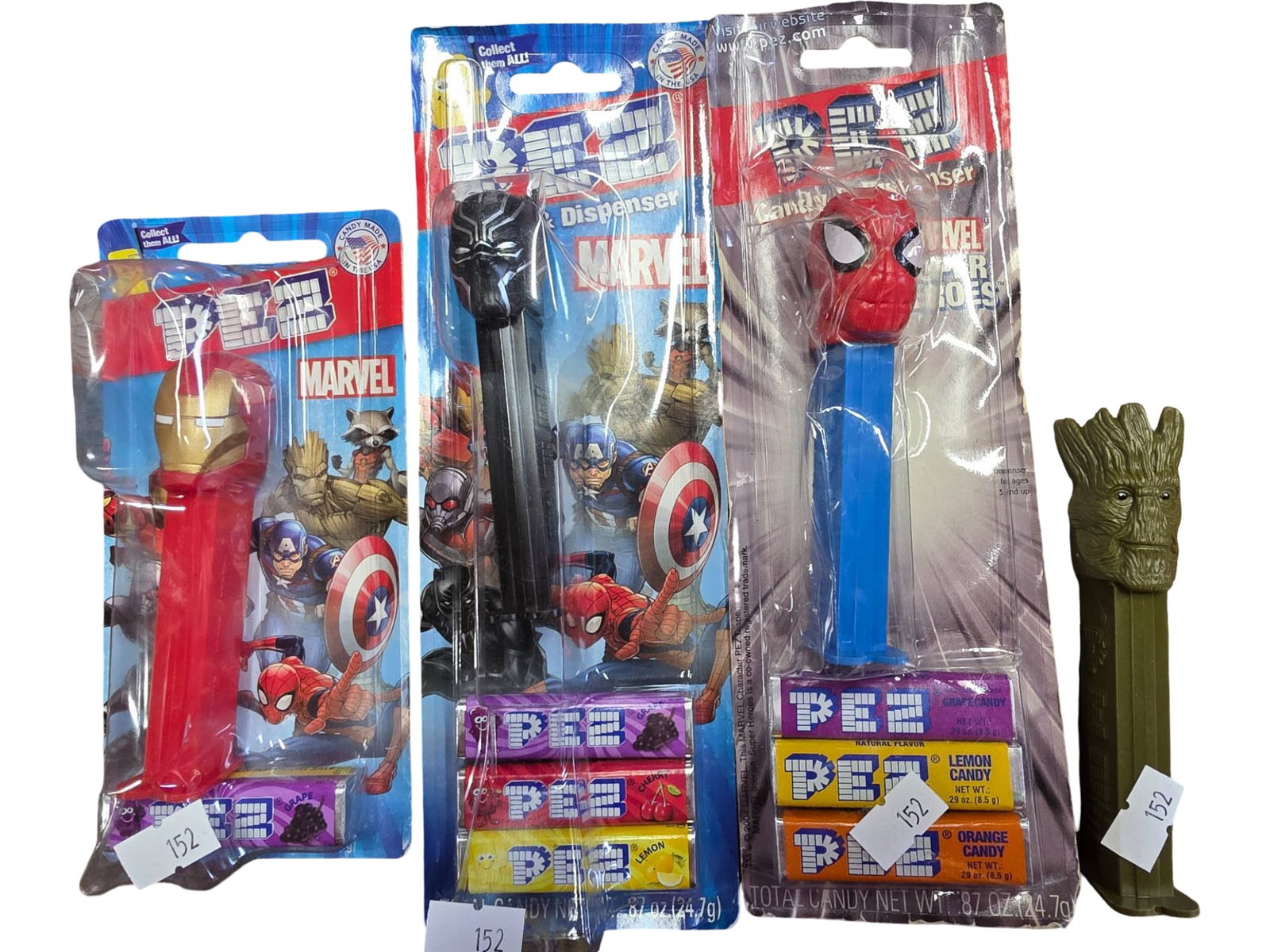 4 Marvel-Themed PEZ Dispensers, Sealed Packaging (1 of 1)