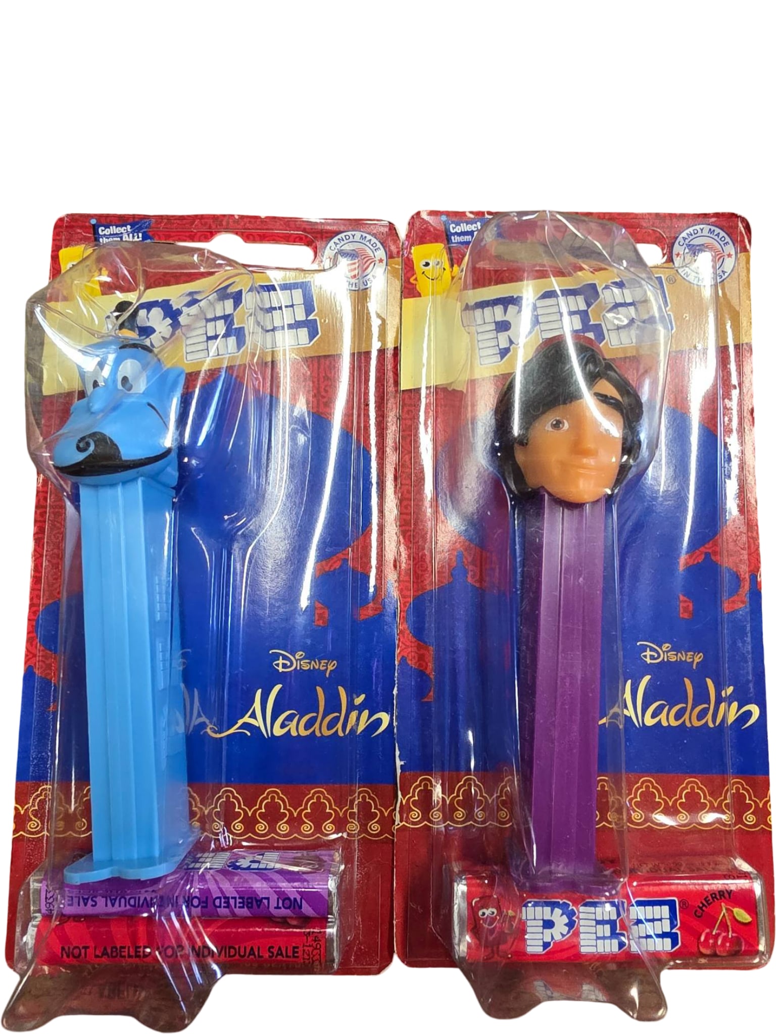 Disney Aladdin PEZ Dispensers Featuring Genie and Aladdin in Original Packaging (1 of 1)