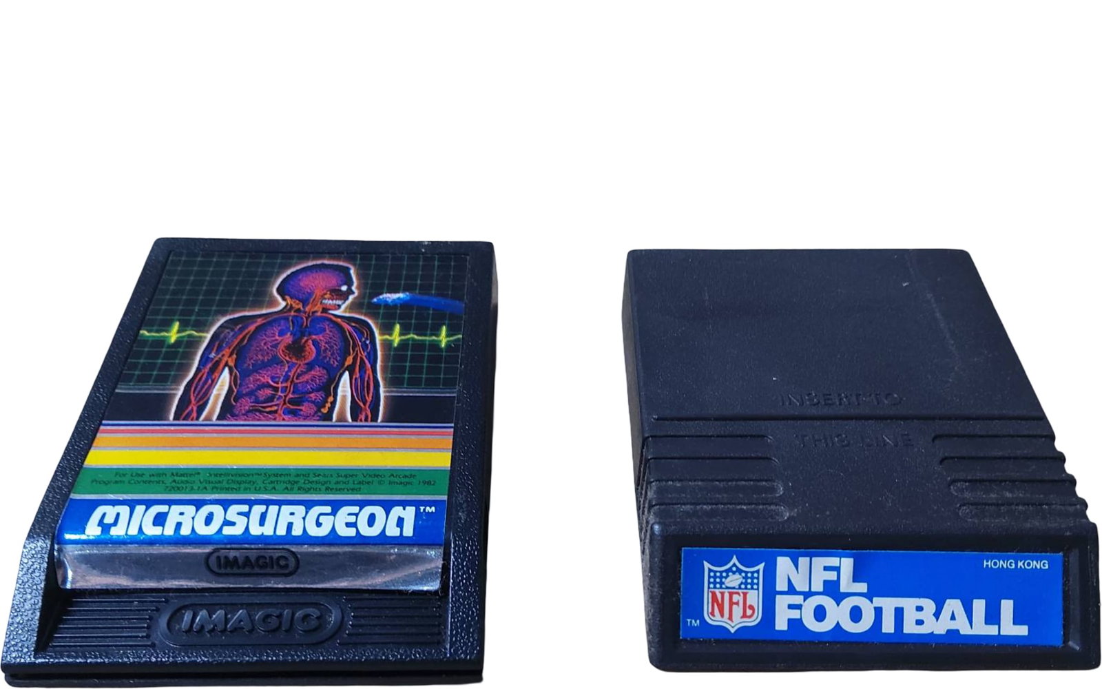 Two Intellivision Game Cartridges: Microsurgeon and NFL Football (1 of 4)