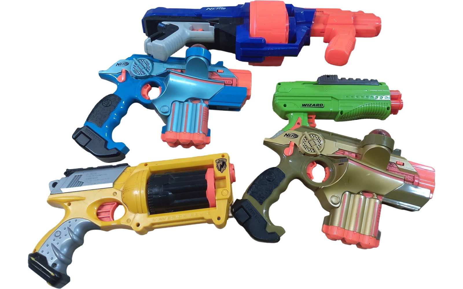 Five Toy Foam Dart Blasters from Nerf and Wizard (1 of 7)