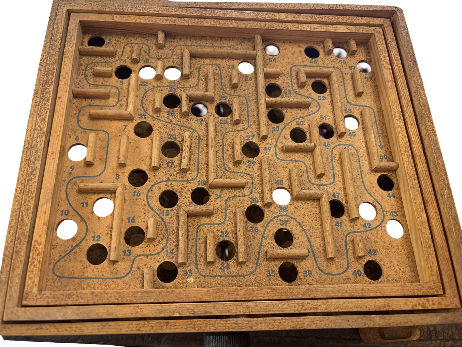 Wooden Labyrinth Maze Game with Adjustable Knobs (1 of 2)