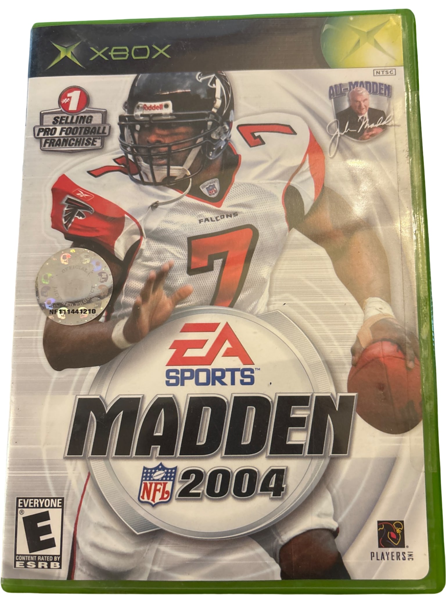 Xbox Madden NFL 2004 Video Game with Original Case and Manual: Madden NFL 2004 video game for Microsoft Xbox, featuring original case, cover art, manual, and game disc. Published by EA Sports, the game highlights the 2004 season with Michael Vick on the cover. Di