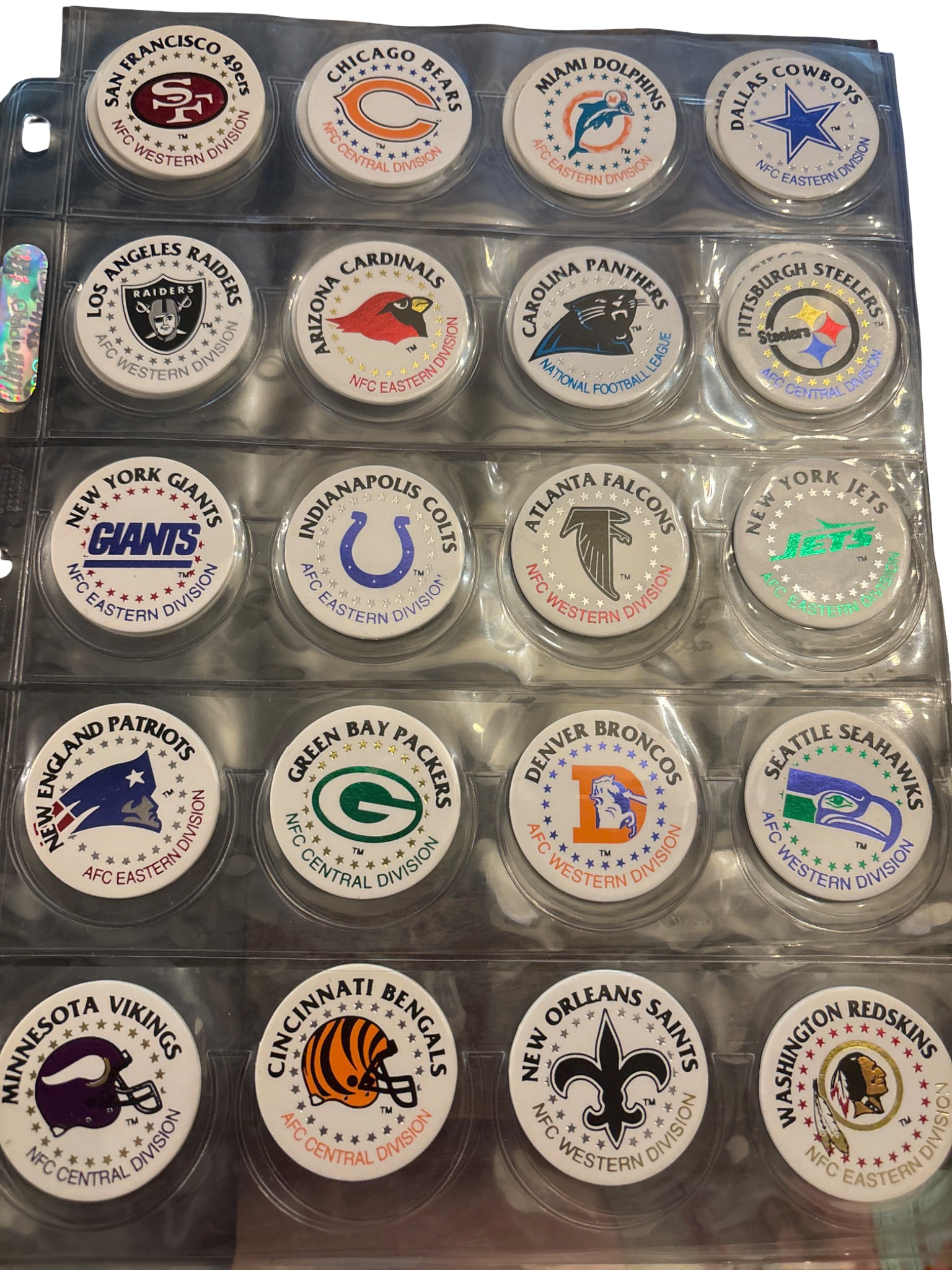 NFL-Themed Pogs in Plastic Sleeves (1 of 4)