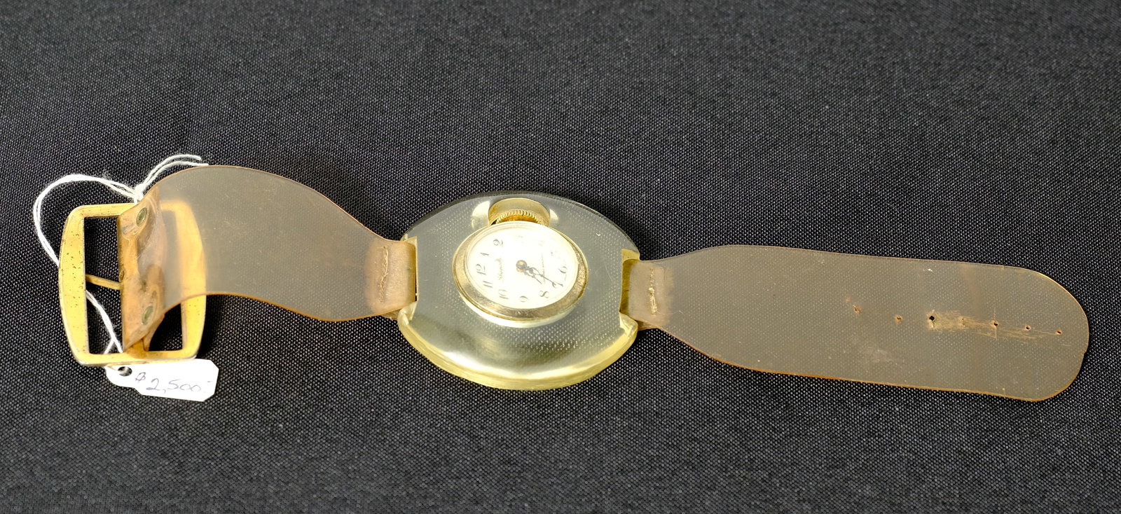 Vintage Shaparelle watch : Mid-century (diamond tooled) watch L 8 3/8 x W 2 in. (inc. buckle)