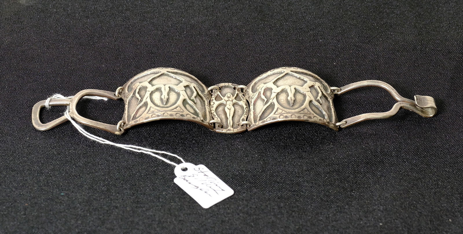 Sterling Silver Art Nouveau Bangle: Sterling Silver Art Nouveau Bangle 6 1/2 inches long by 1 1/4 inch wide