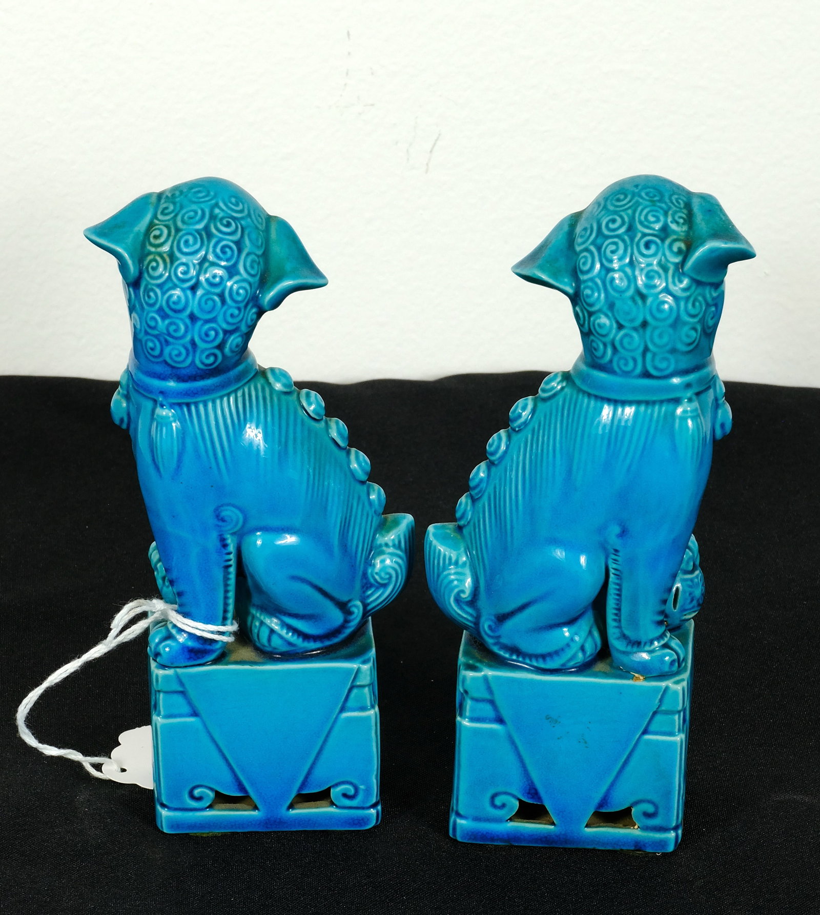 Pair Of Turquoise Ceramic Foo Dogs (1 of 2)