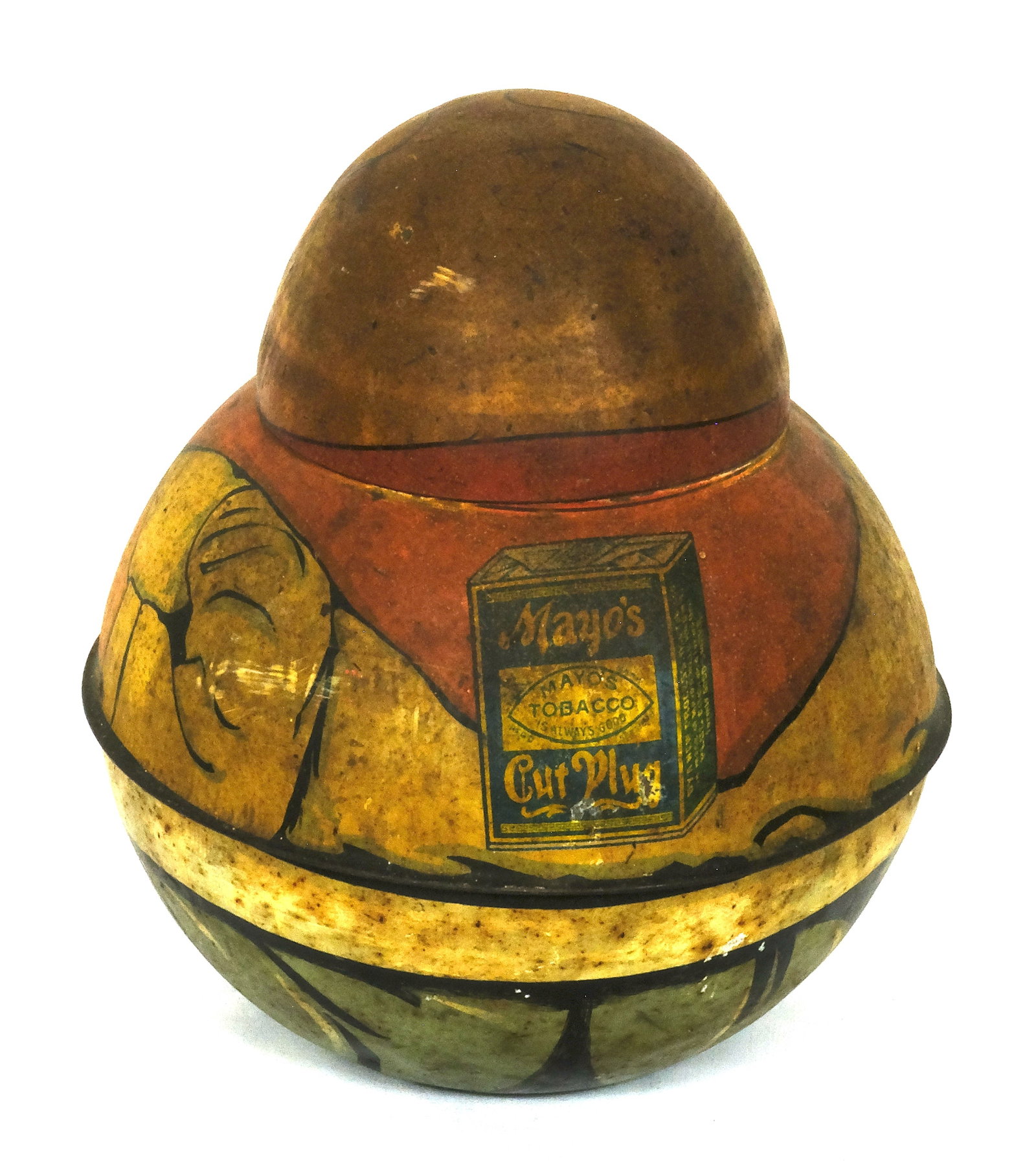 Tobacco "Brownie" Tin Container: Antique Tobacco "Brownie" Tin Container H 7 1/8 x W 6 1/4 in.