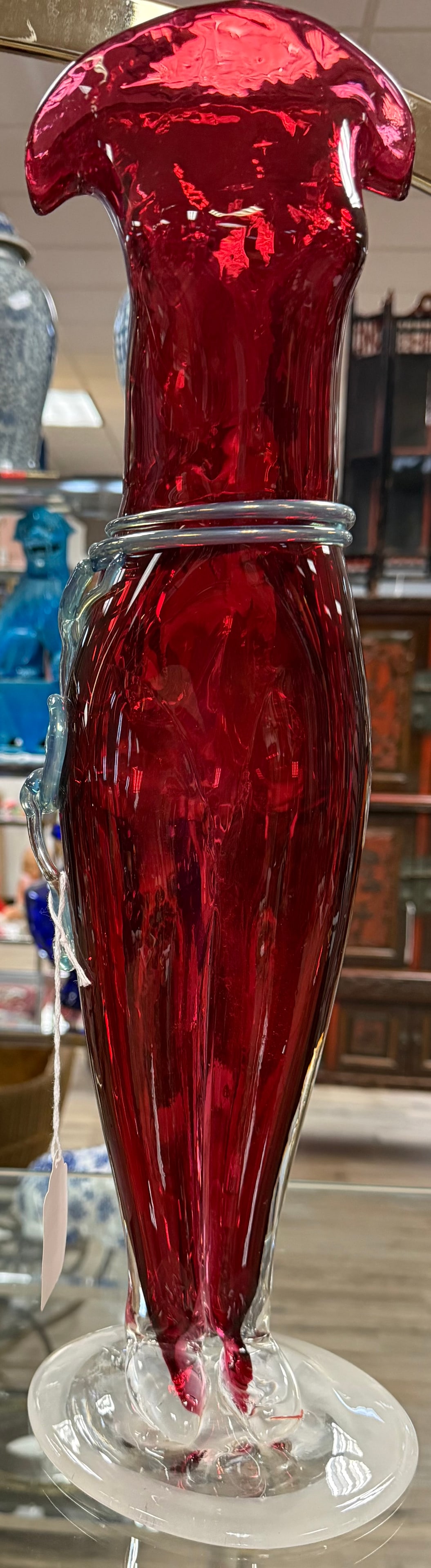 Signed Blown Glass Female Sculpture Vase (1 of 3)