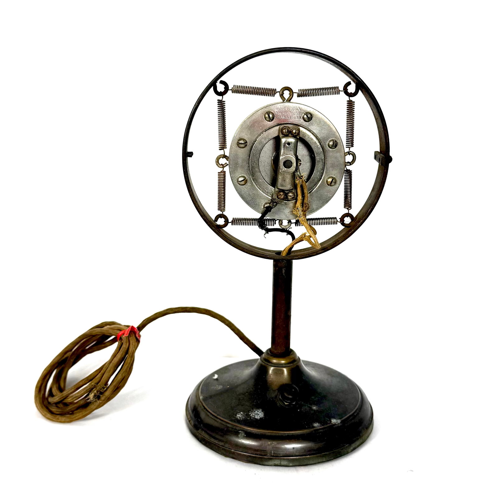 1920s Carbon American Microphone: 1920s Carbon American Microphone Los Angeles 10 1/2 inches Tall by 6 1/4 Inches wide by 6 inches deep