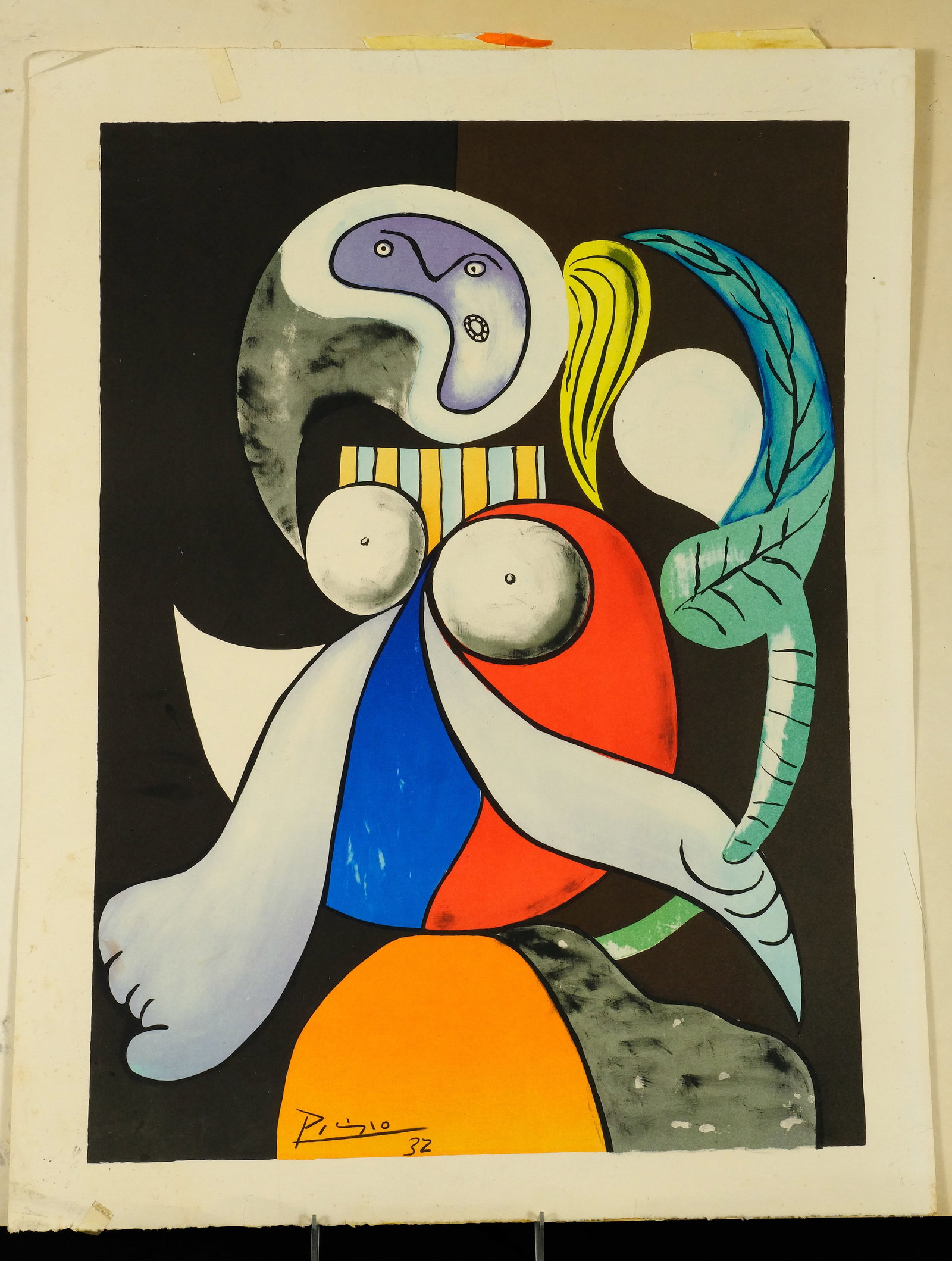 1932 Femme de La fleur Picasso Lithograph: Femme de la Fleur" (woman with flowers) 1932 Picasso Lithograph H 26 x W 20 in. (sheet) H 23 x W 
