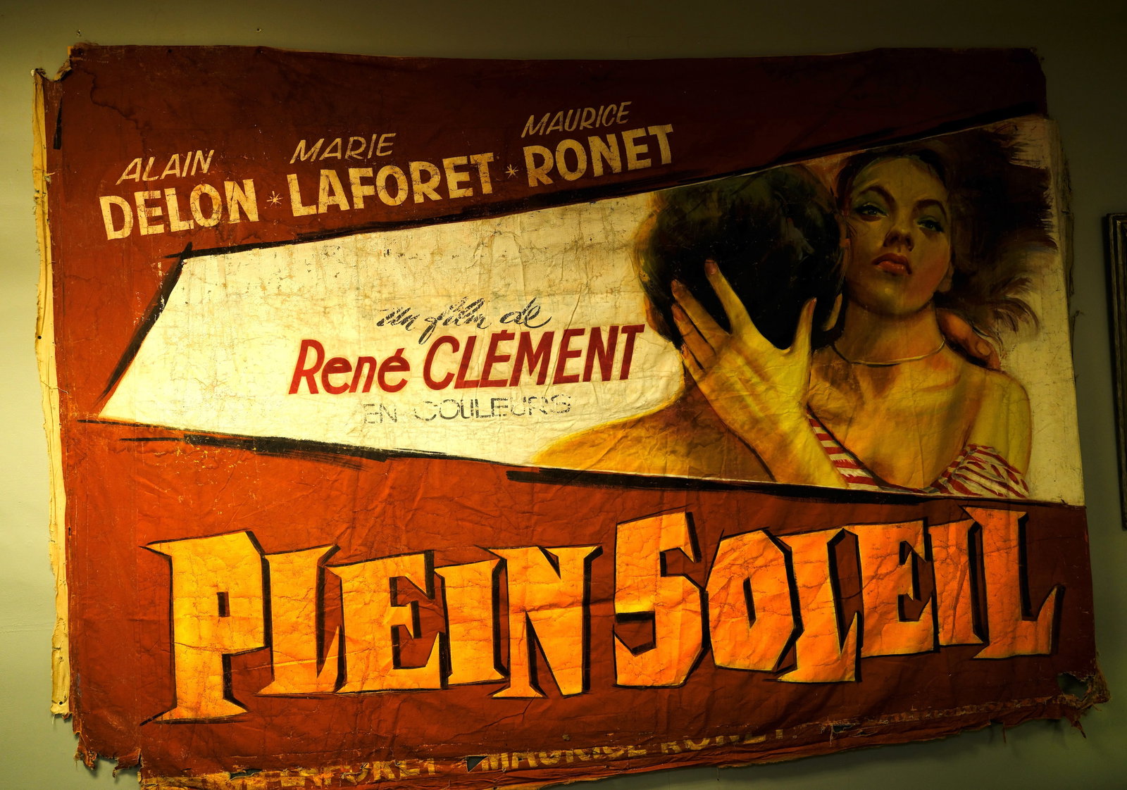 Rene Clement Plein Soleil Original Poster: Large Antique poster on fabric 82 x 120 in.