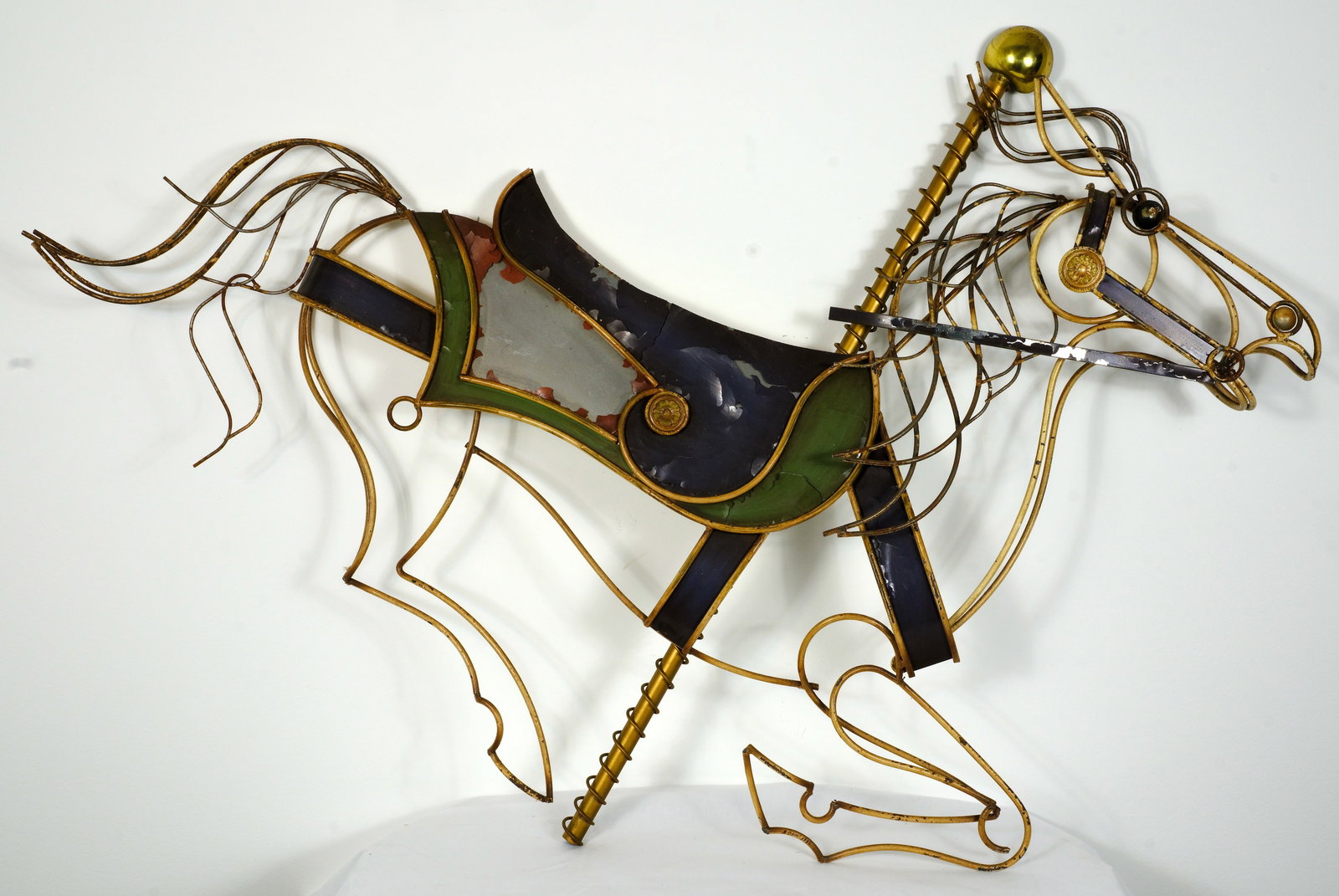 Curtis Jere metal sculpture : Mid century Curtis Jere metal sculpture metal sculpture of horse H 35 3/8 x W 45 1/2 in.
