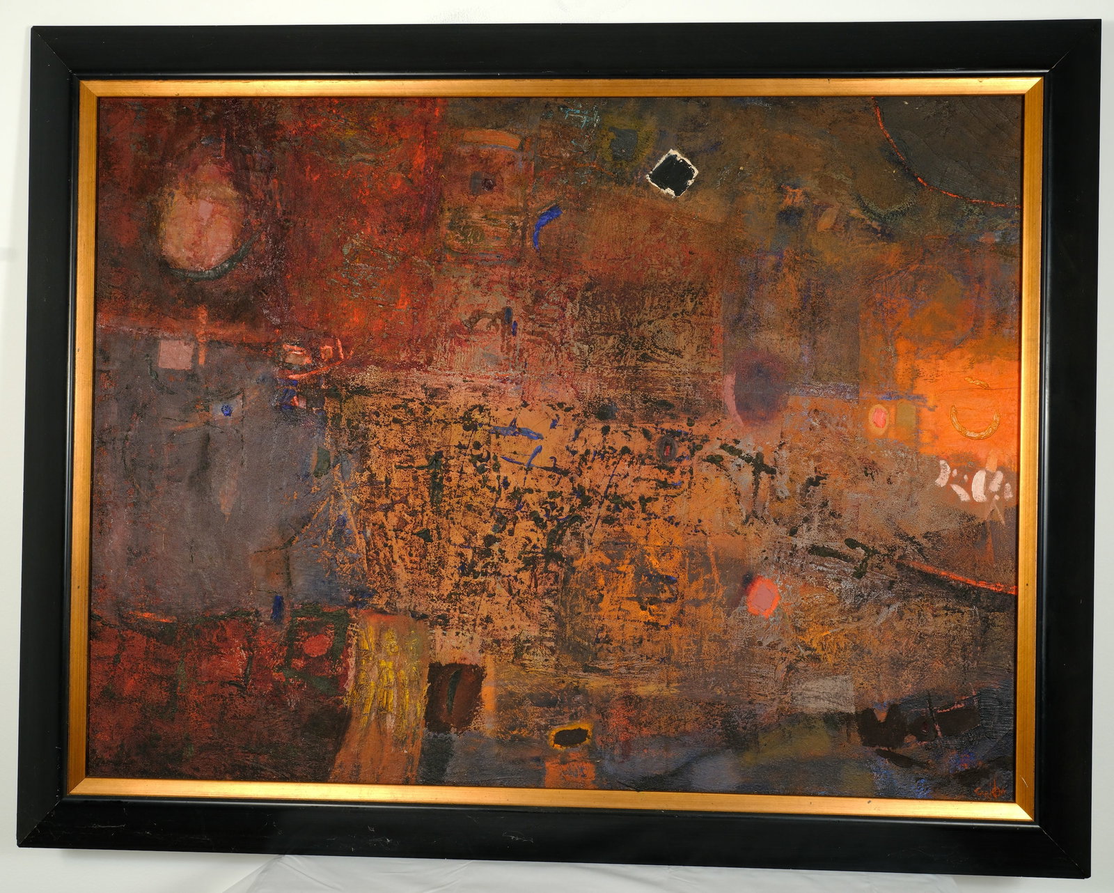 Abstract Painting: Oil on Canvas Abstract Impasto painting H 29 1/2 x W 39 1/2 in (Sight size) H 36 x W 46