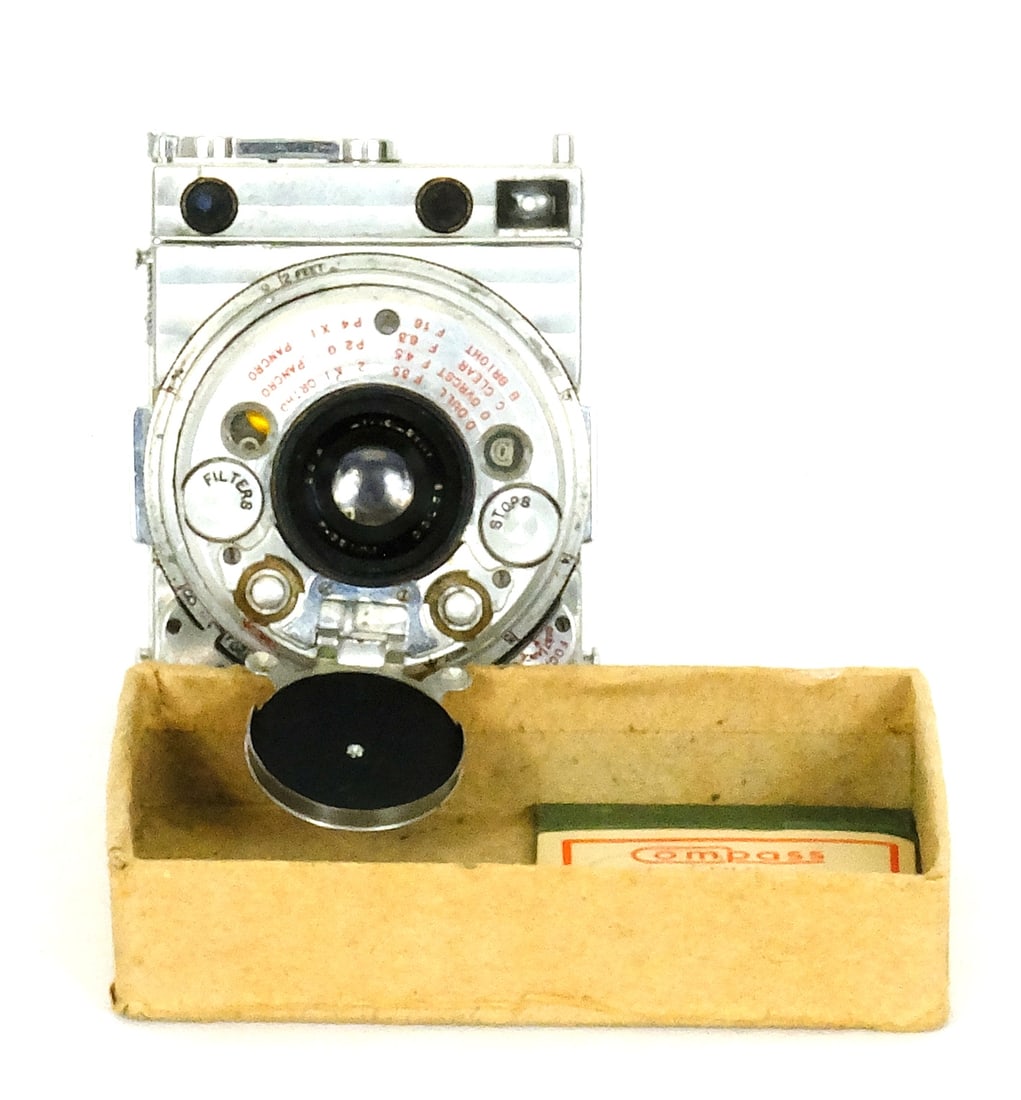 Jaerger LeCoultre Compass Camera: Jaerger LeCoultre Compass Camera 4 inches long by 2 3/4 inches wide by 2 inches Tall