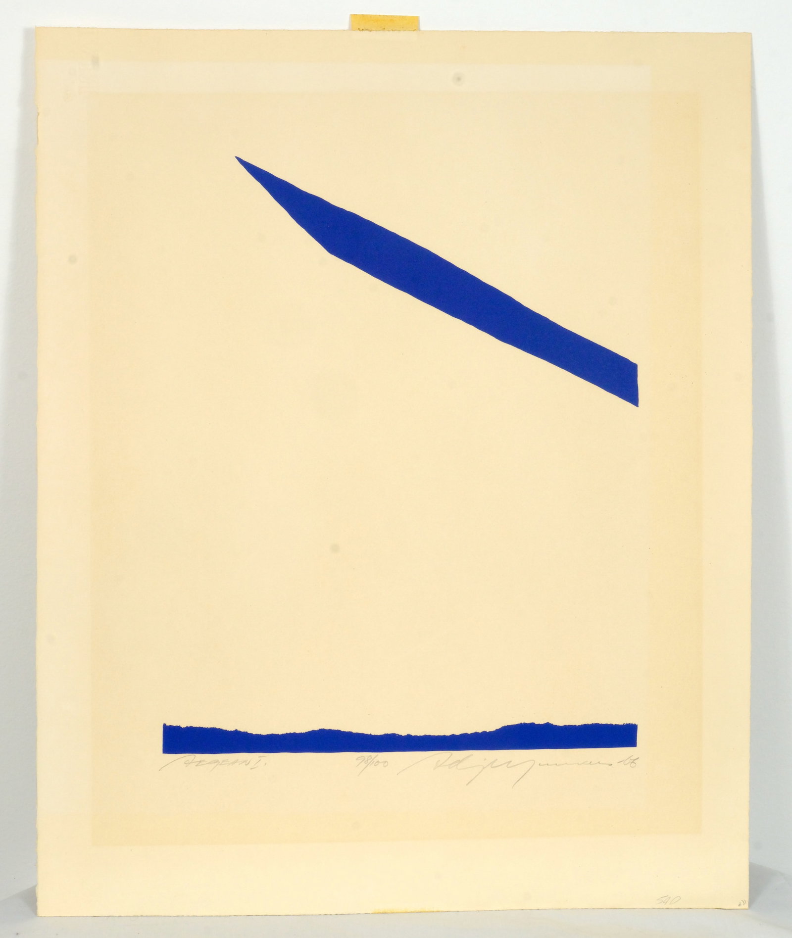 Adja Yunkers Screenprint in color Lithograph titled Aegean 1, 1966: Hand signed Adja Yunkers Screenprint in color Lithograph 25 7/8 inches Tall by 21 inches wide by 1/8 inch deep