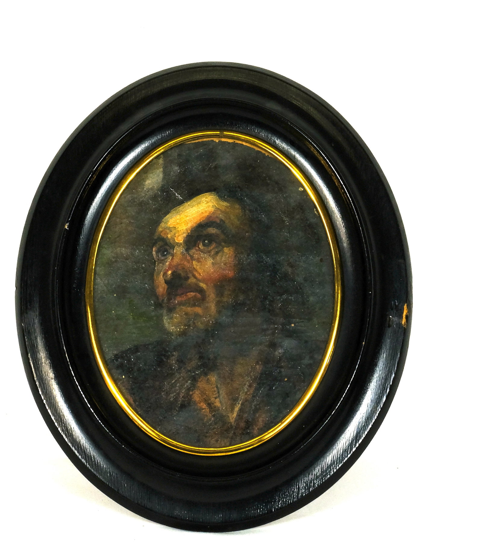 Small 17th Century Old Italian Oil on Canvas (in the style of Correggio): 17th Century Old Italian Oil on Canvas (in the style of Correggio) 6 7/8 inches Tall by 5 1/8 wide painting size. 10 1/14 Tall by 8 5/8 inches wide with frame