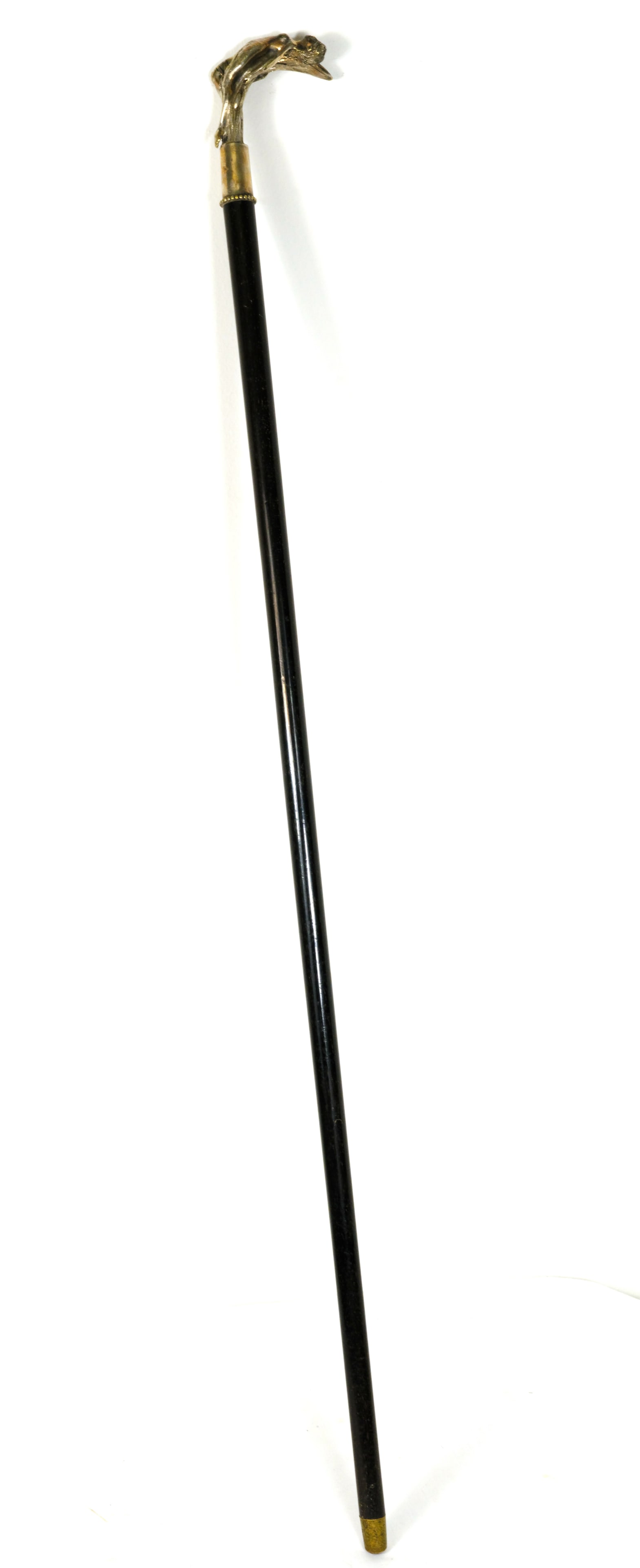 Antique Art Nouveau Sterling Silver Walking stick/Cane with female figure (1 of 4)