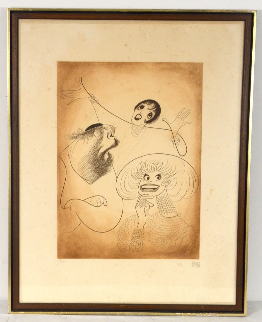Al Hirschfeld Hand Signed Broadway Trio Etching (1 of 1)