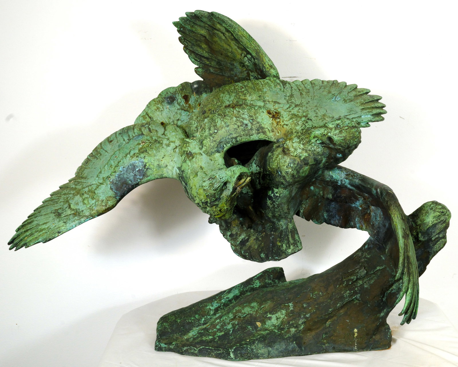 A Large French Bronze fighting Eagles by Maximilien Louis Fiot (1886-1953): A French Bronze fighting Eagles by Maximilien Louis Fiot (1886-1953) 34 inches long by 26 inches Tall by 15 inches deep.