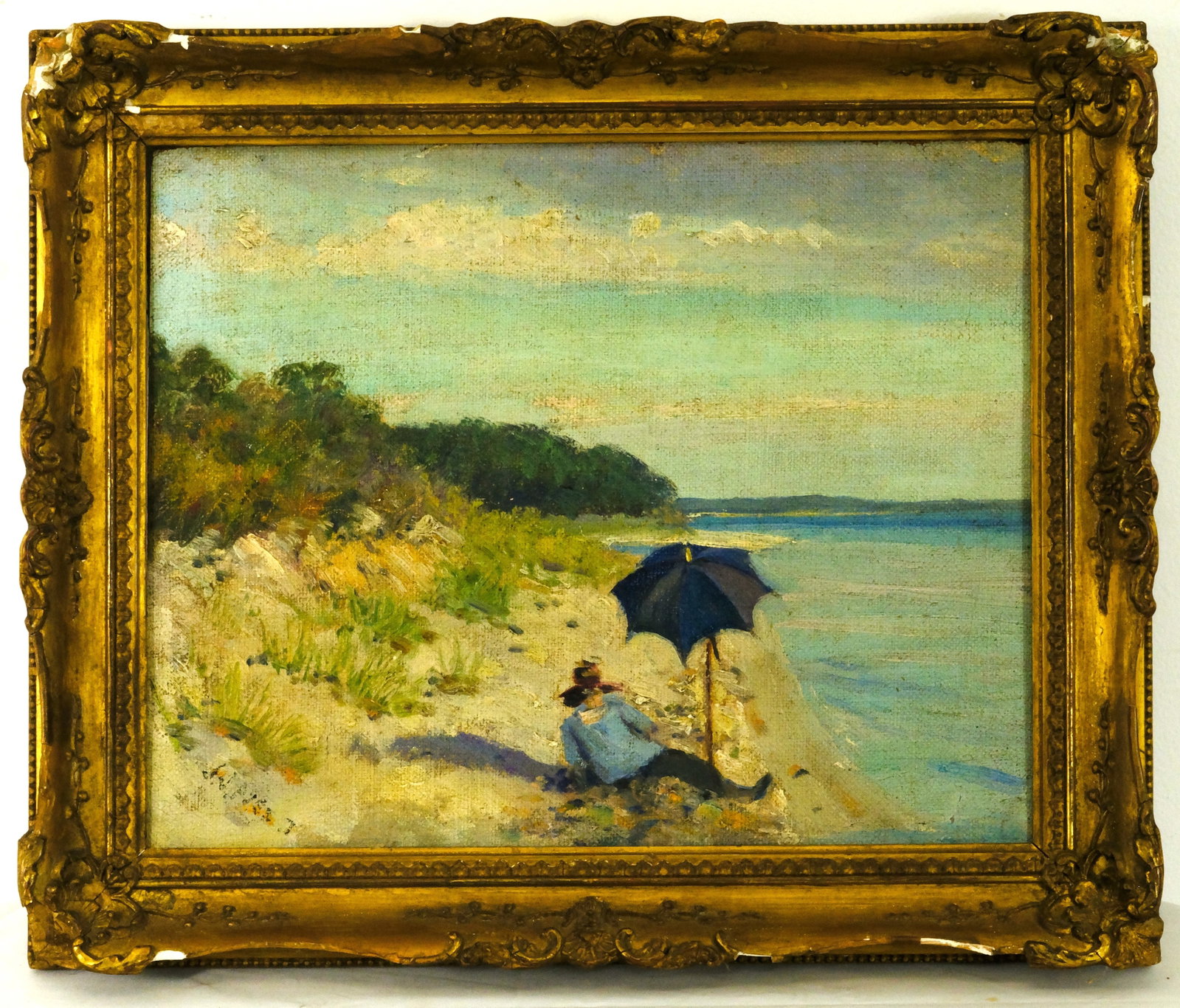 Martha Walter (1875-1976) Seascape painting on Board (1 of 2)