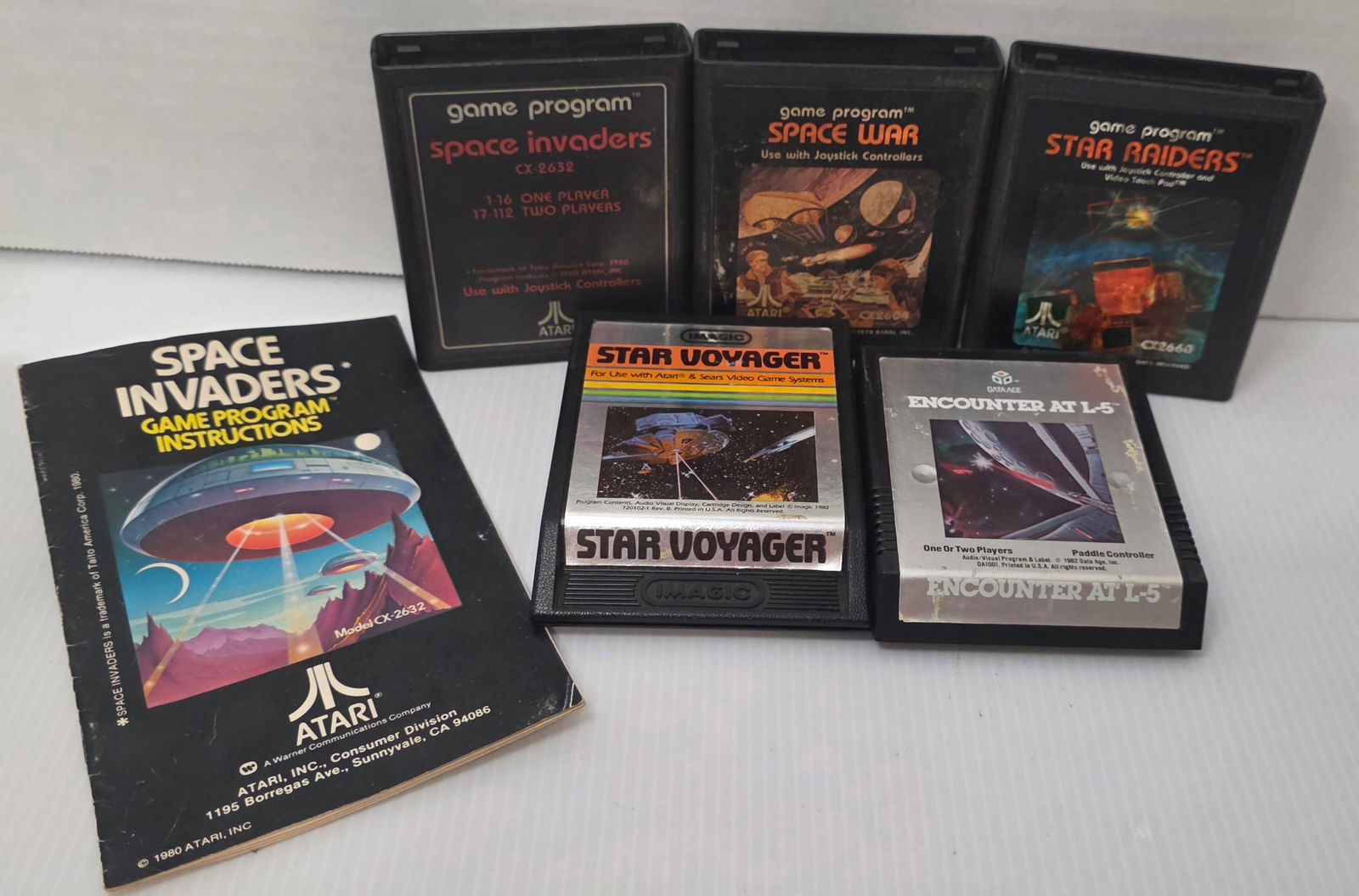 Atari 2600 Space Game Lot (5) + Manual (1 of 15)