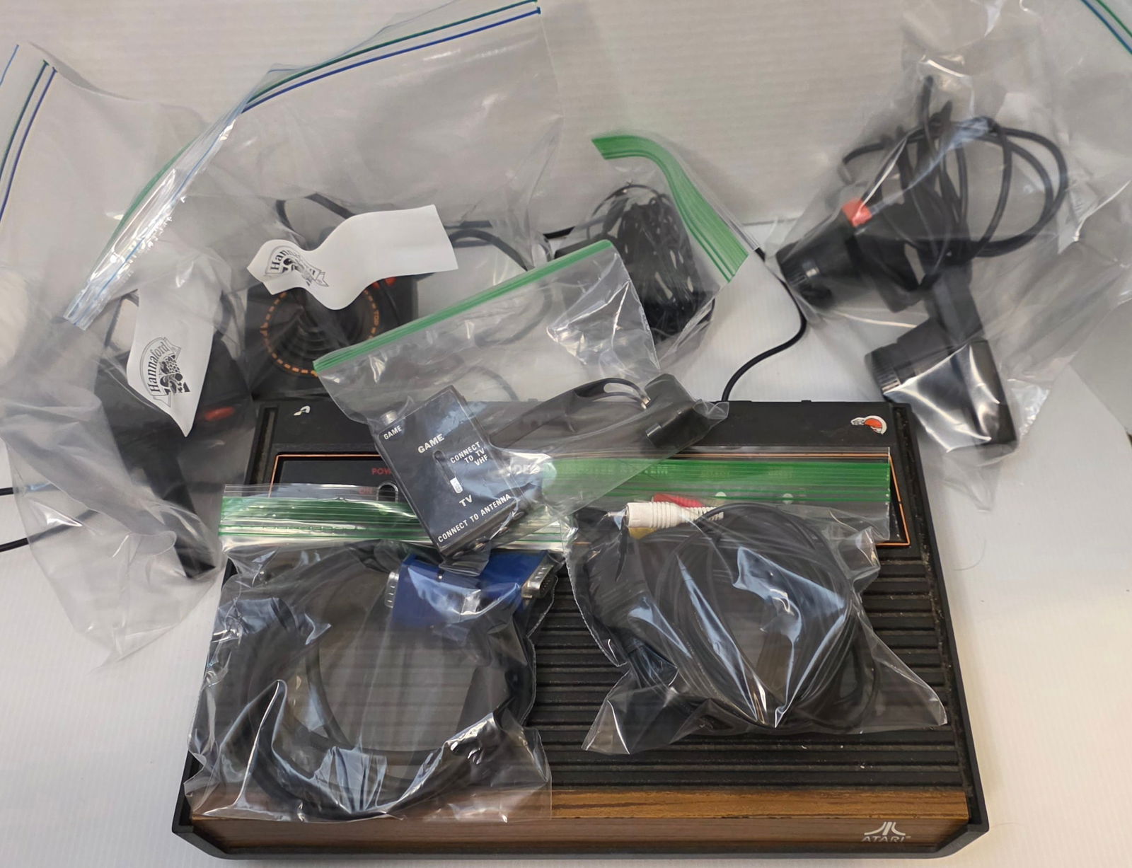 Atari 2600 Video Computer System Console Lot with Controllers & Cables - 14