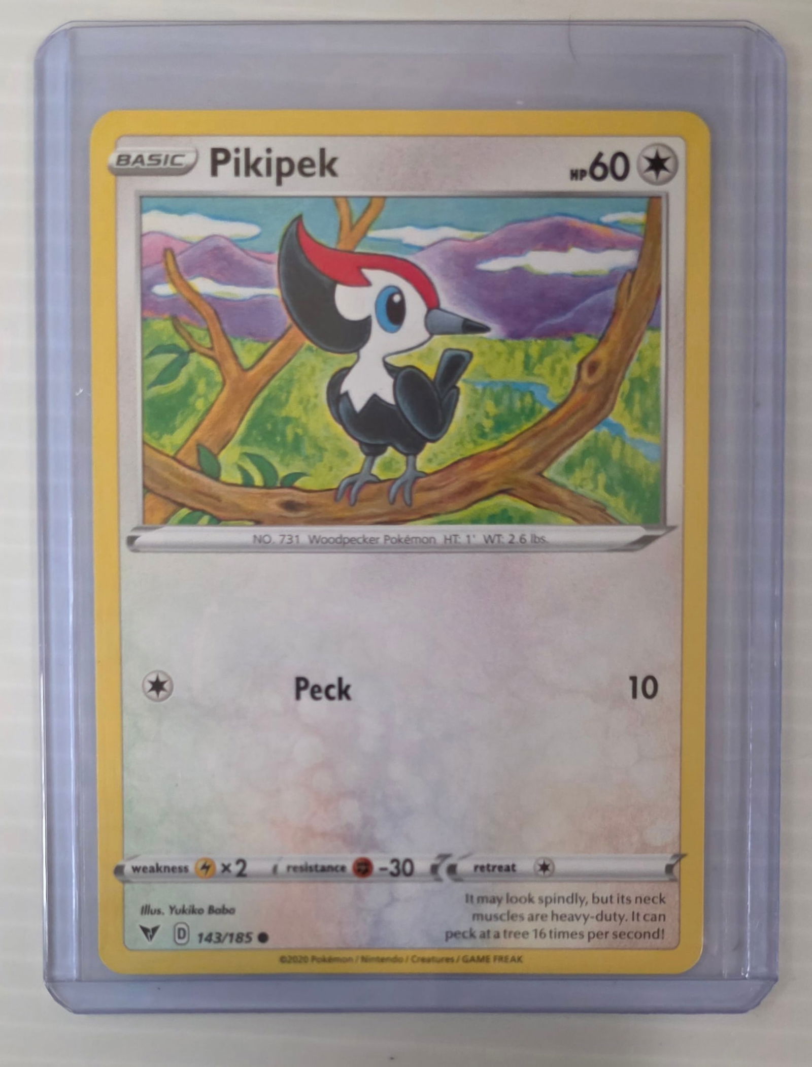 Pikipek 143/185 Vivid Voltage Raw Pokemon Card in Top Loader (1 of 4)