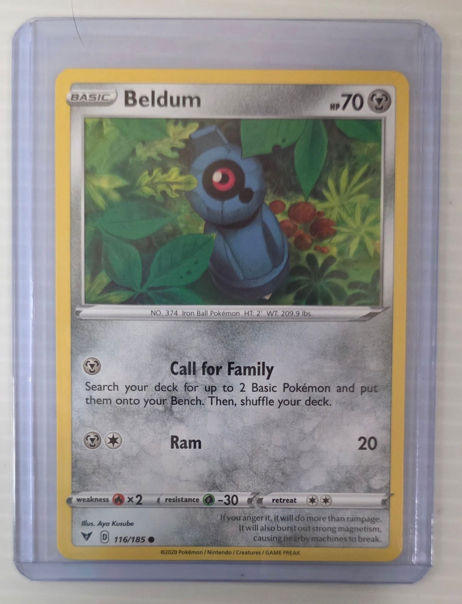 Beldum 116/185 Vivid Voltage Raw Pokemon Card in Top Loader (1 of 4)