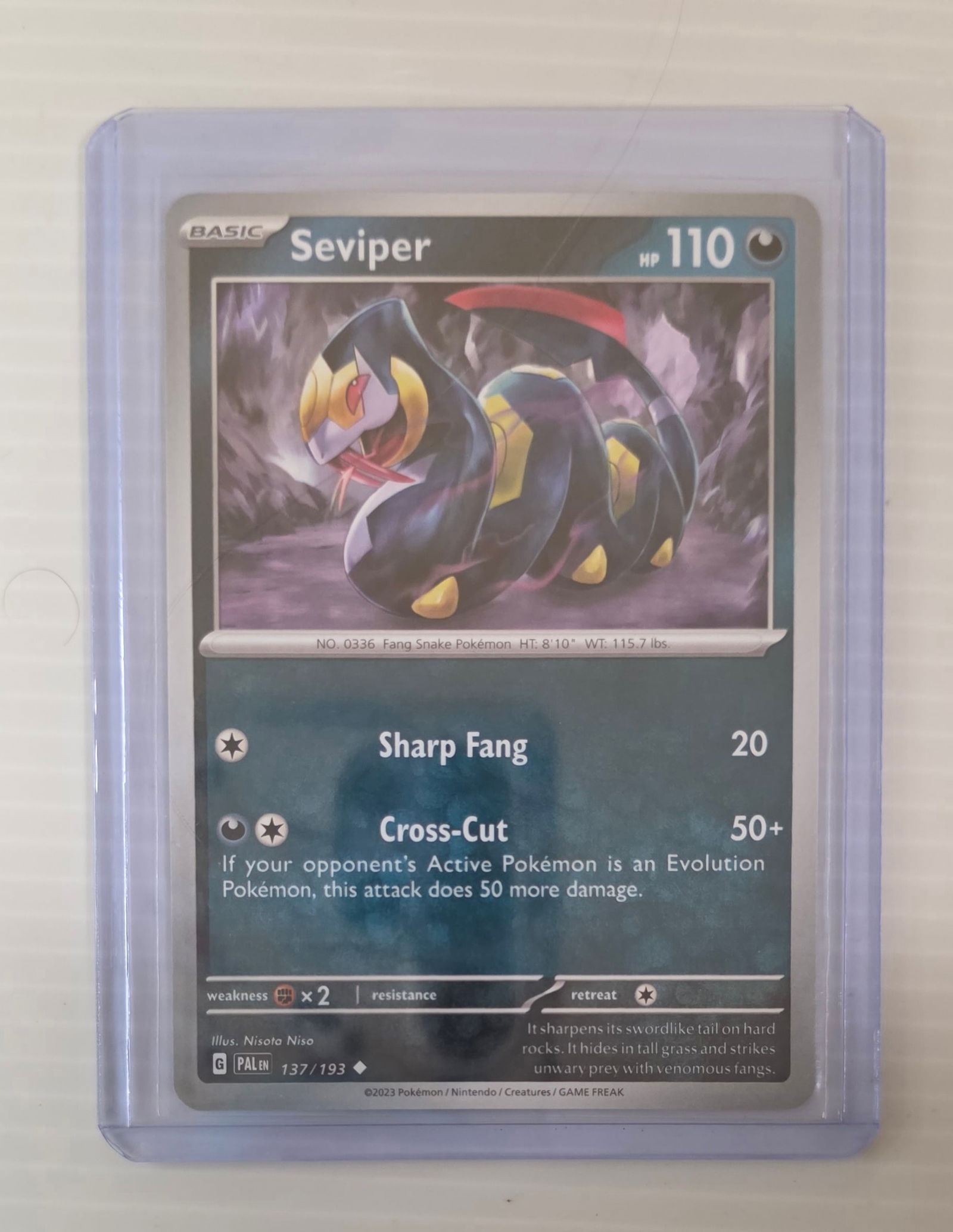 Seviper 137/193 Paldea Evolved Raw Pokemon Card in Top Loader (1 of 4)