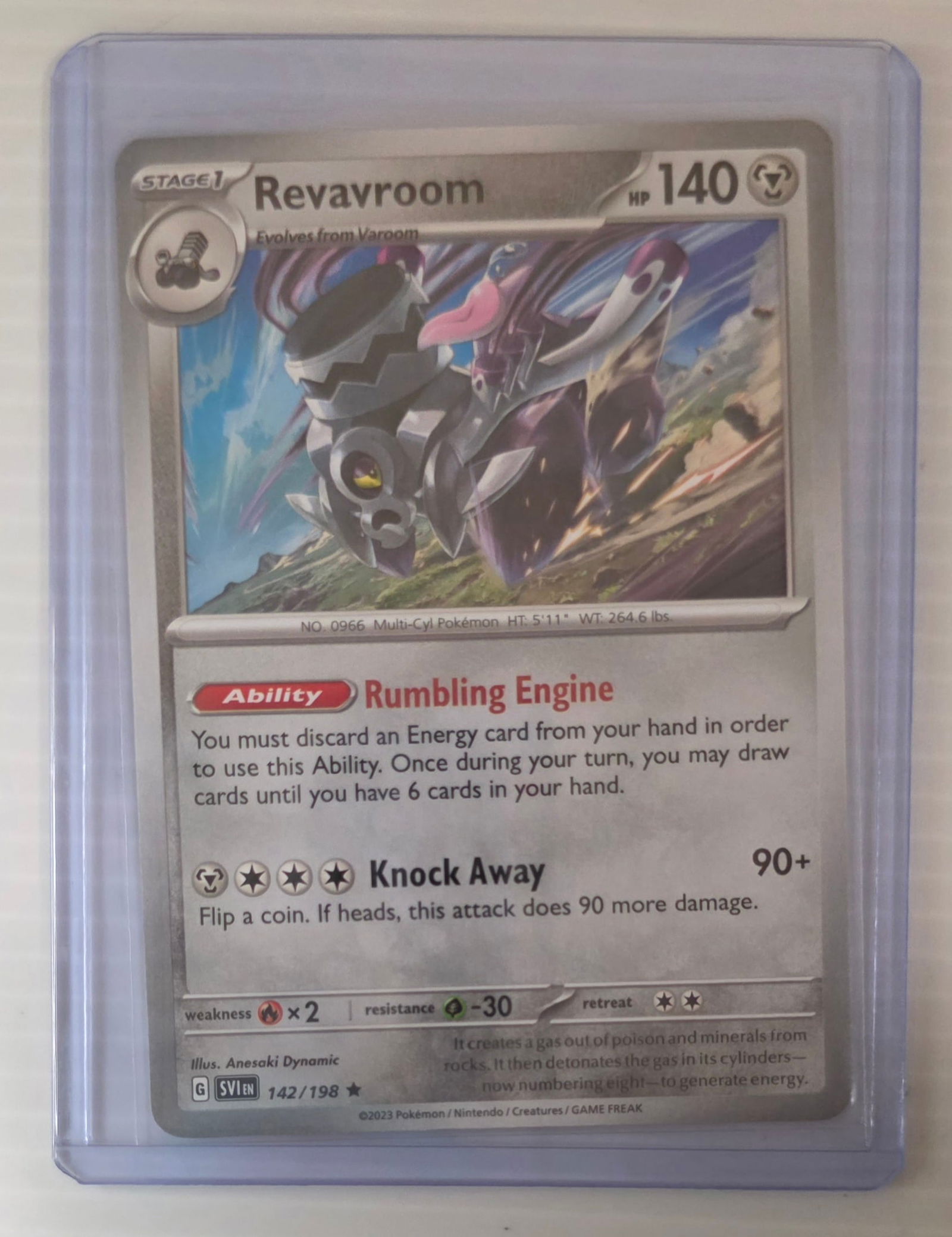 Revavroom 142/198 Scarlet & Violet Base Raw Pokemon Card in Top Loader (1 of 4)