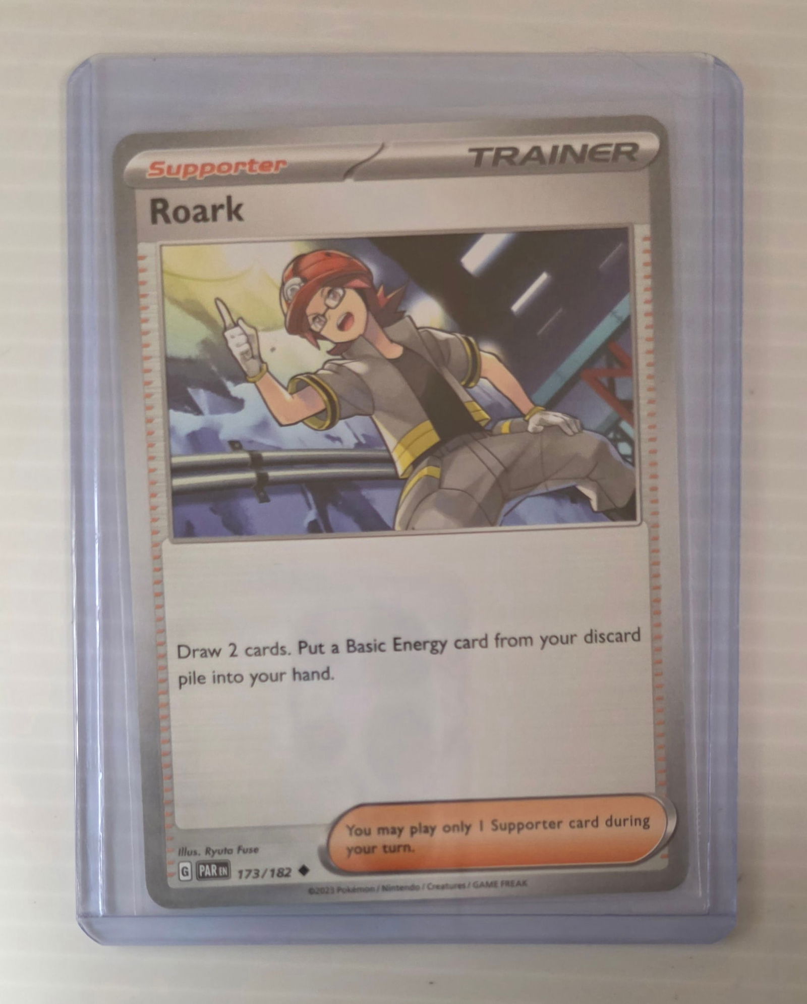 Rika Trainer Supporter 173/182 Paradox Rift Raw Pokemon Card in Top Loader (1 of 5)