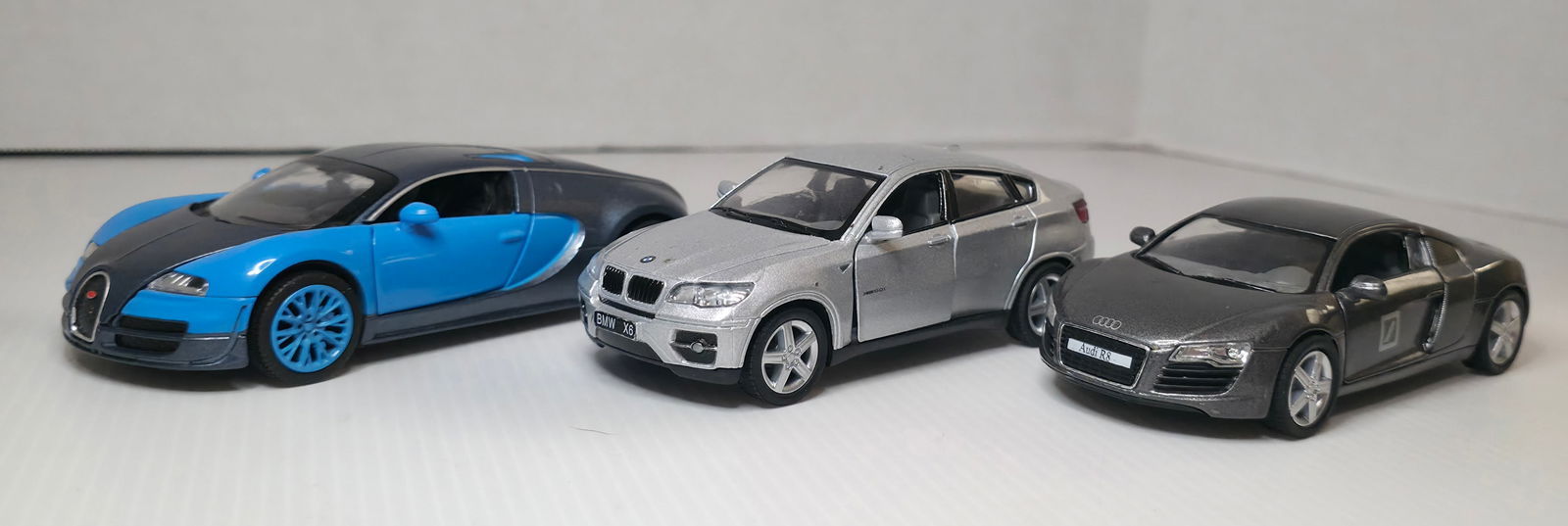Diecast Car Bundle Lot of 3 (Bugatti, BMW X6, Audi R8) (1 of 12)
