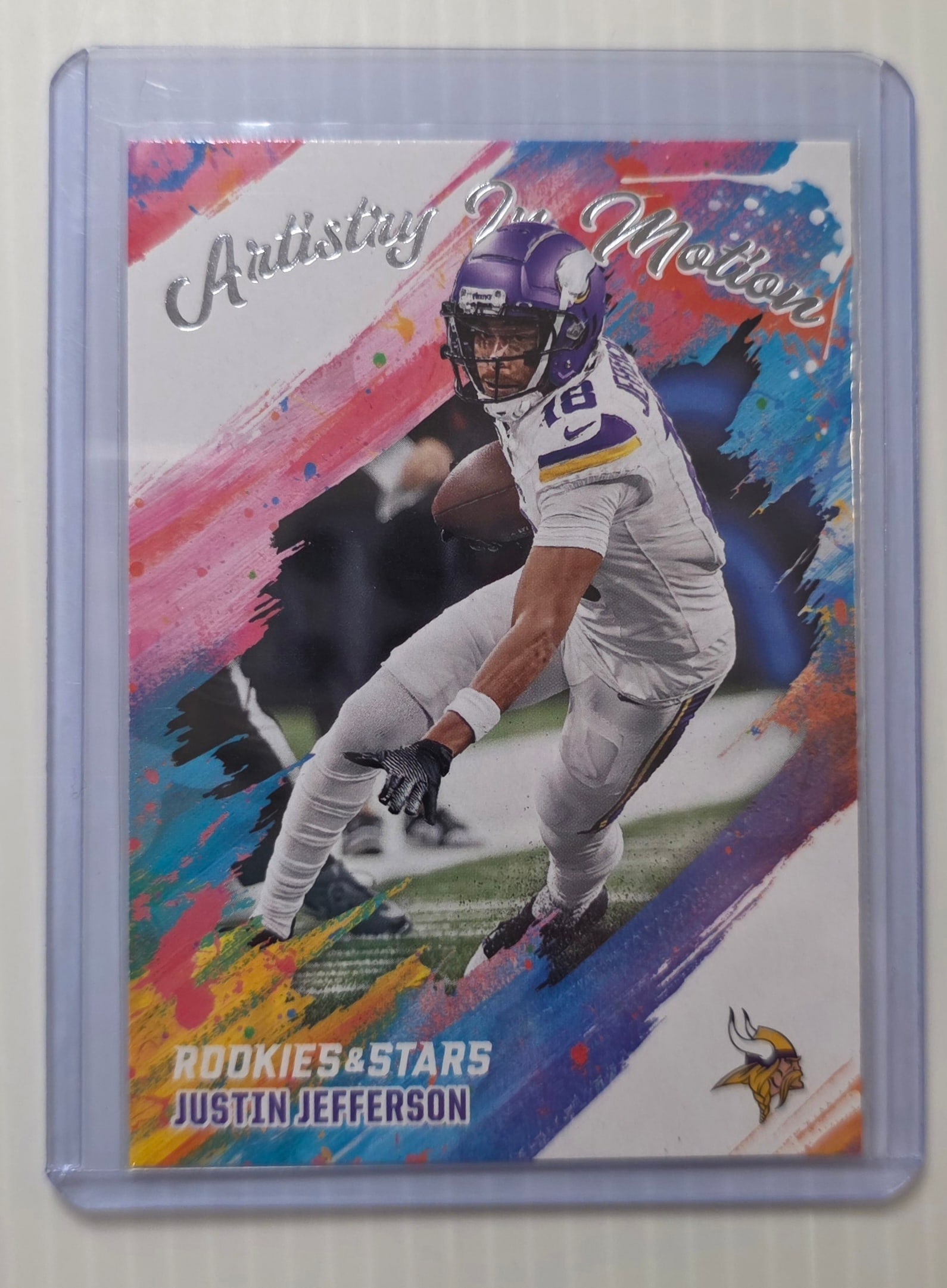 2025 Panini Rookies & Stars Artistry In Motion Justin Jefferson Minnesota Vikings Insert Card #13 (1 of 3)